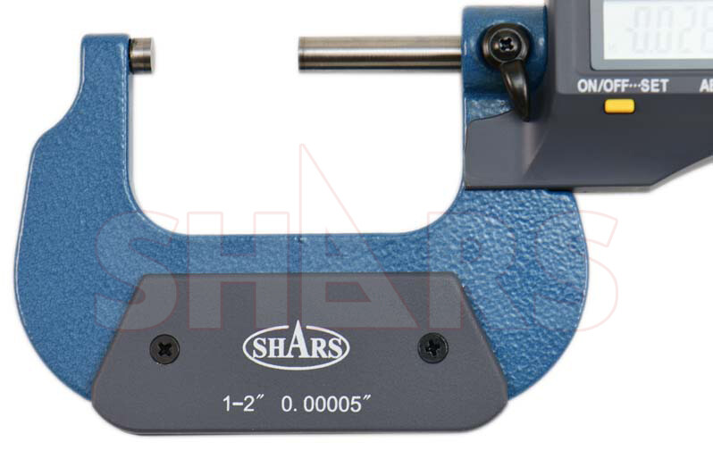 Shars 1-2" 0.00005" Digital Electronic Outside Micrometer Carbide Tip NEW ^]