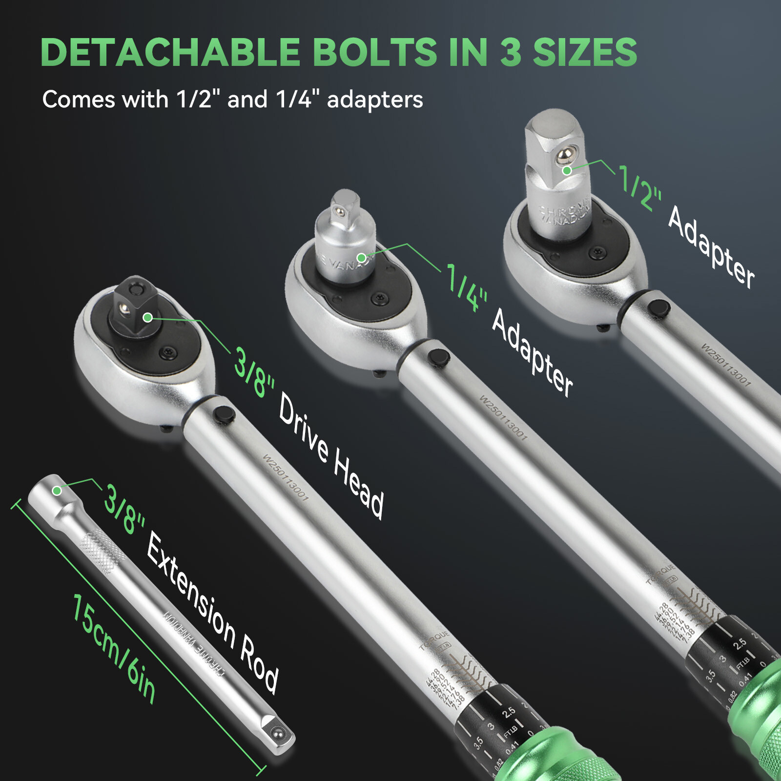 Torque Wrench Adjustable Torque Wrench 3/8" Drive 3.69-44.25 ft.lb/5-60n.m
