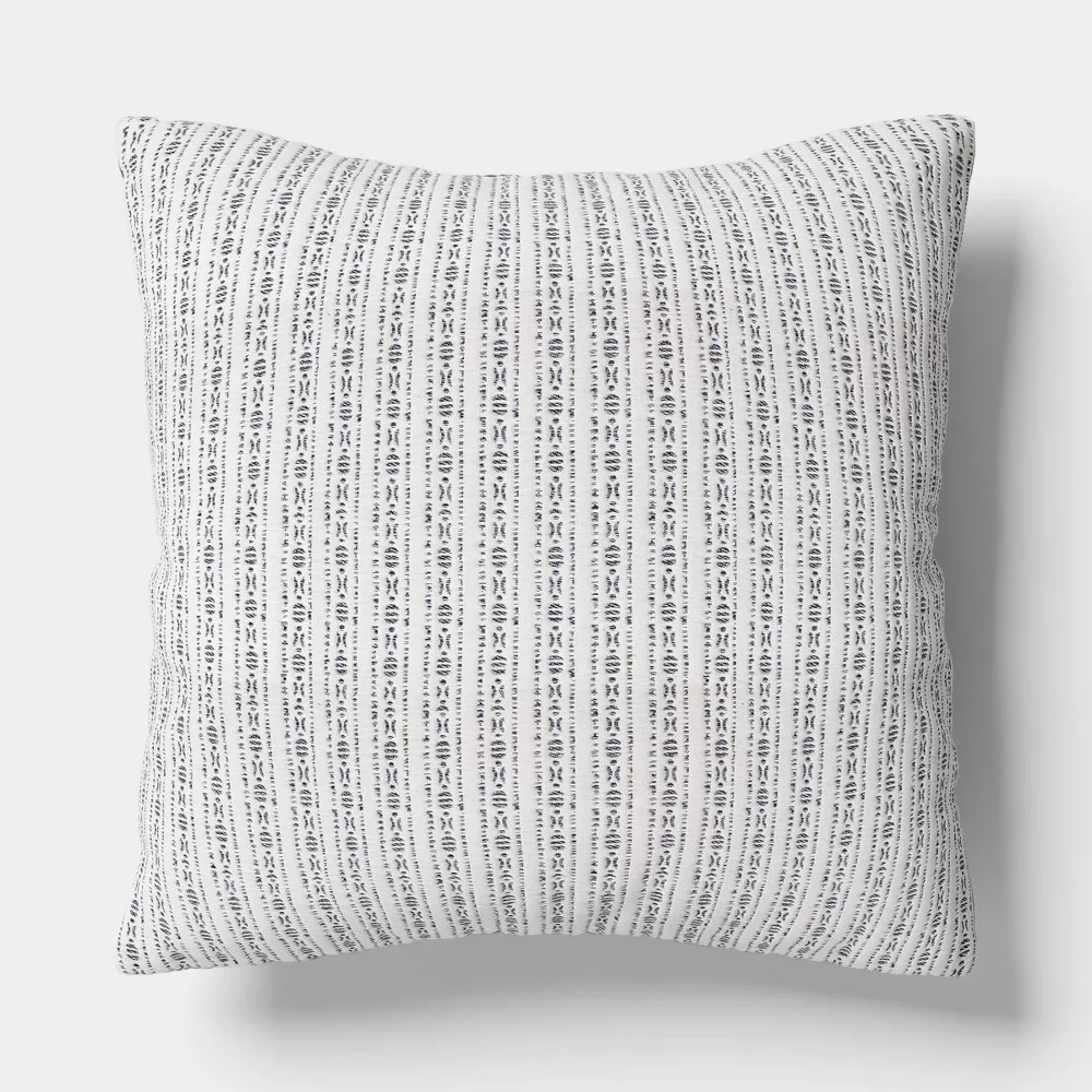 Oversized Square Reversible Matelasse Stripe Pillow blue - Threshold