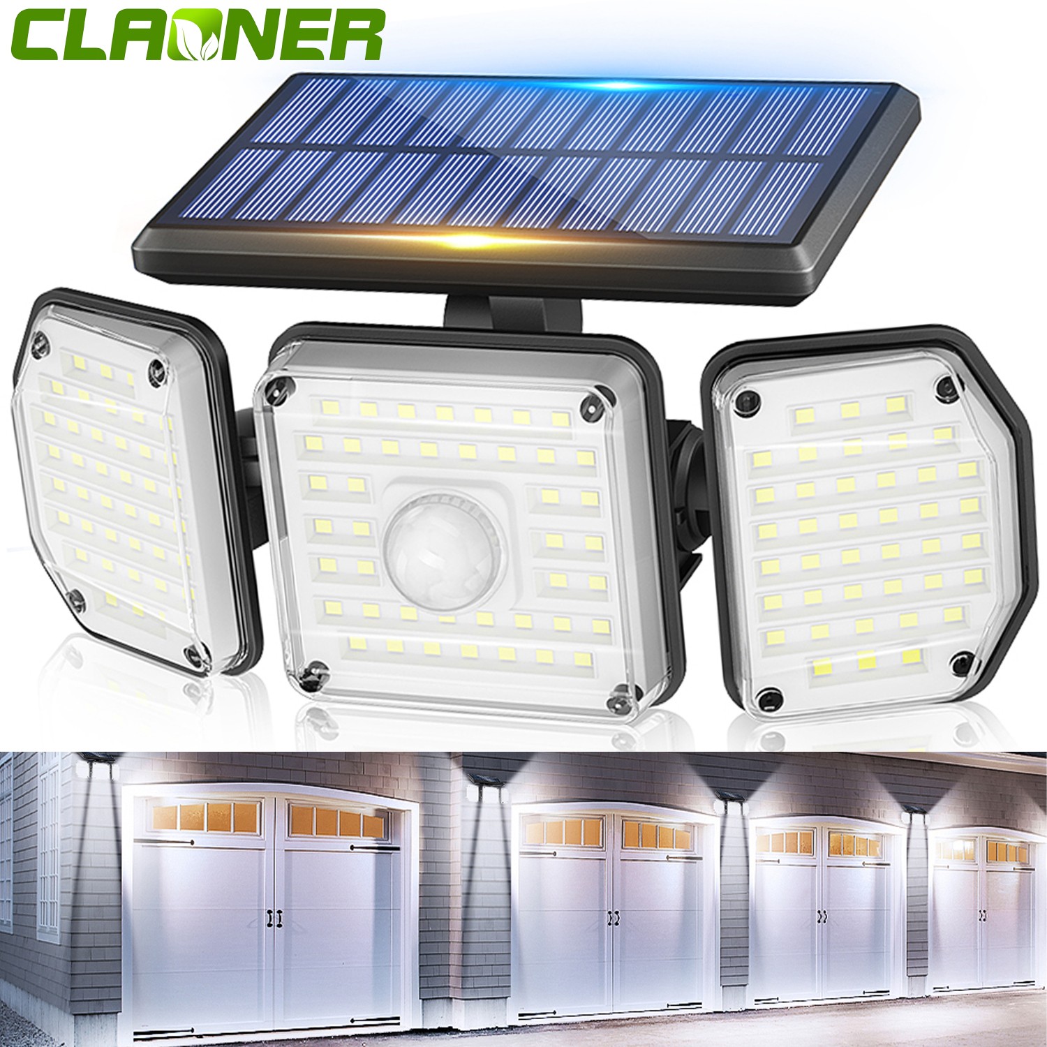 2 Pack LED Motion Sensor Solar Lights ,Outdoor IP65 Waterproof Security Lamp