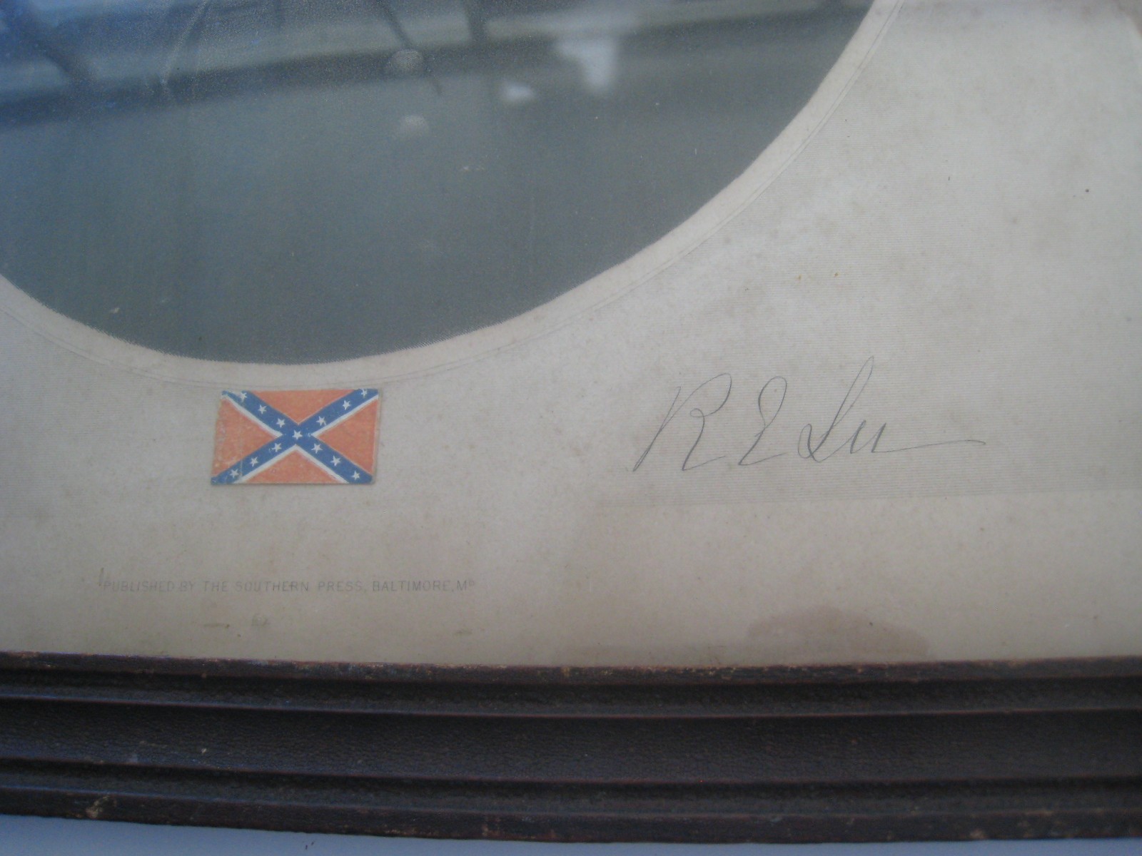 Antique Framed Confederate General Robert E Lee Portrait 19th Century, # 02