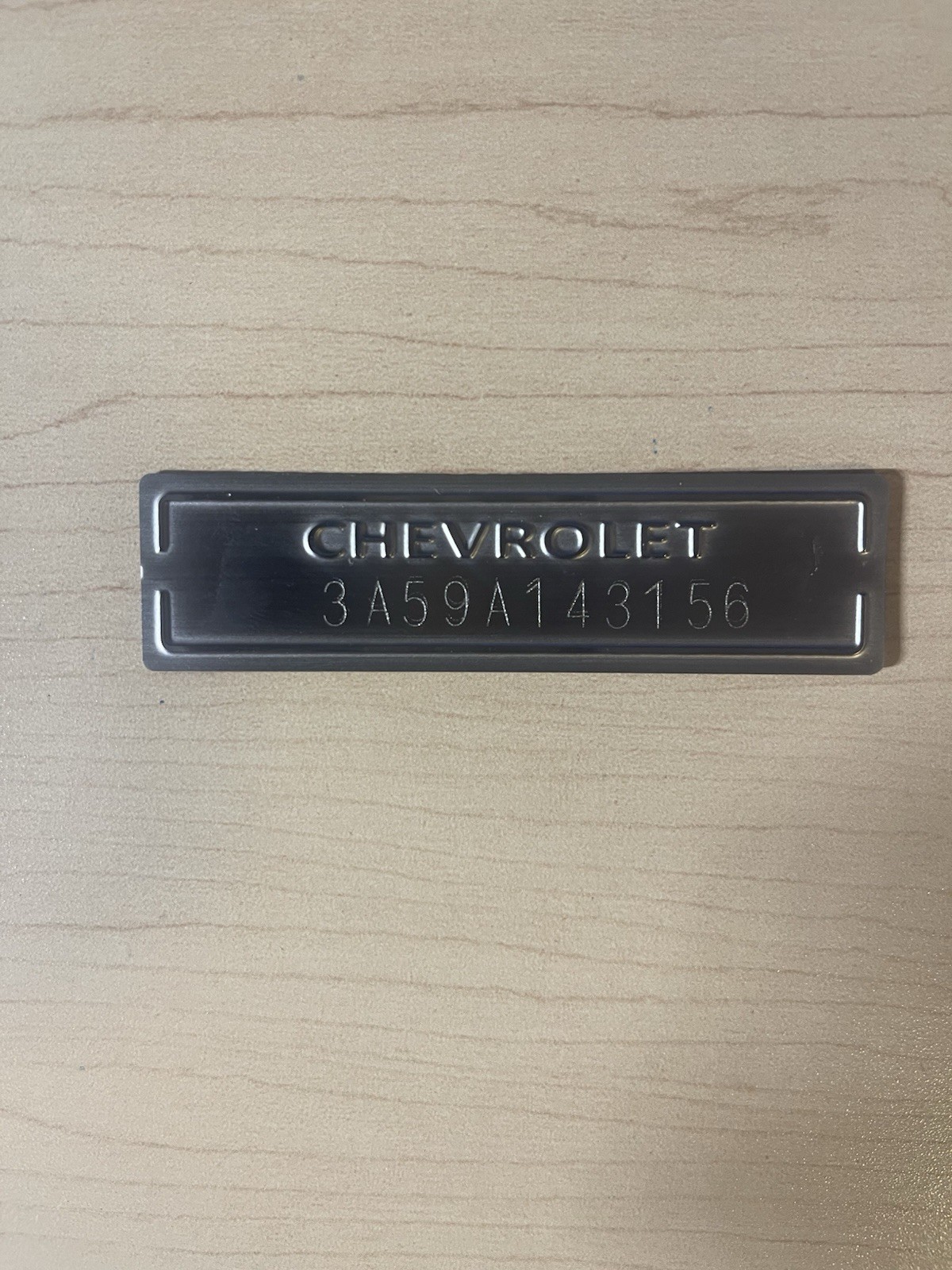 CHEVY CHEVROLET DOOR DASH TAG DATA SERIAL NUMBER PLATE *Stamped w/ Your Number*