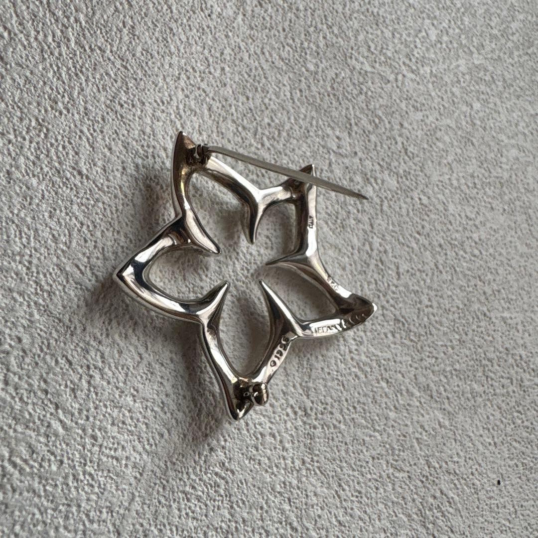 Tiffany & Co. Plumeria Flower Brooch Pin Sterling Silver SV925 No Box Rare