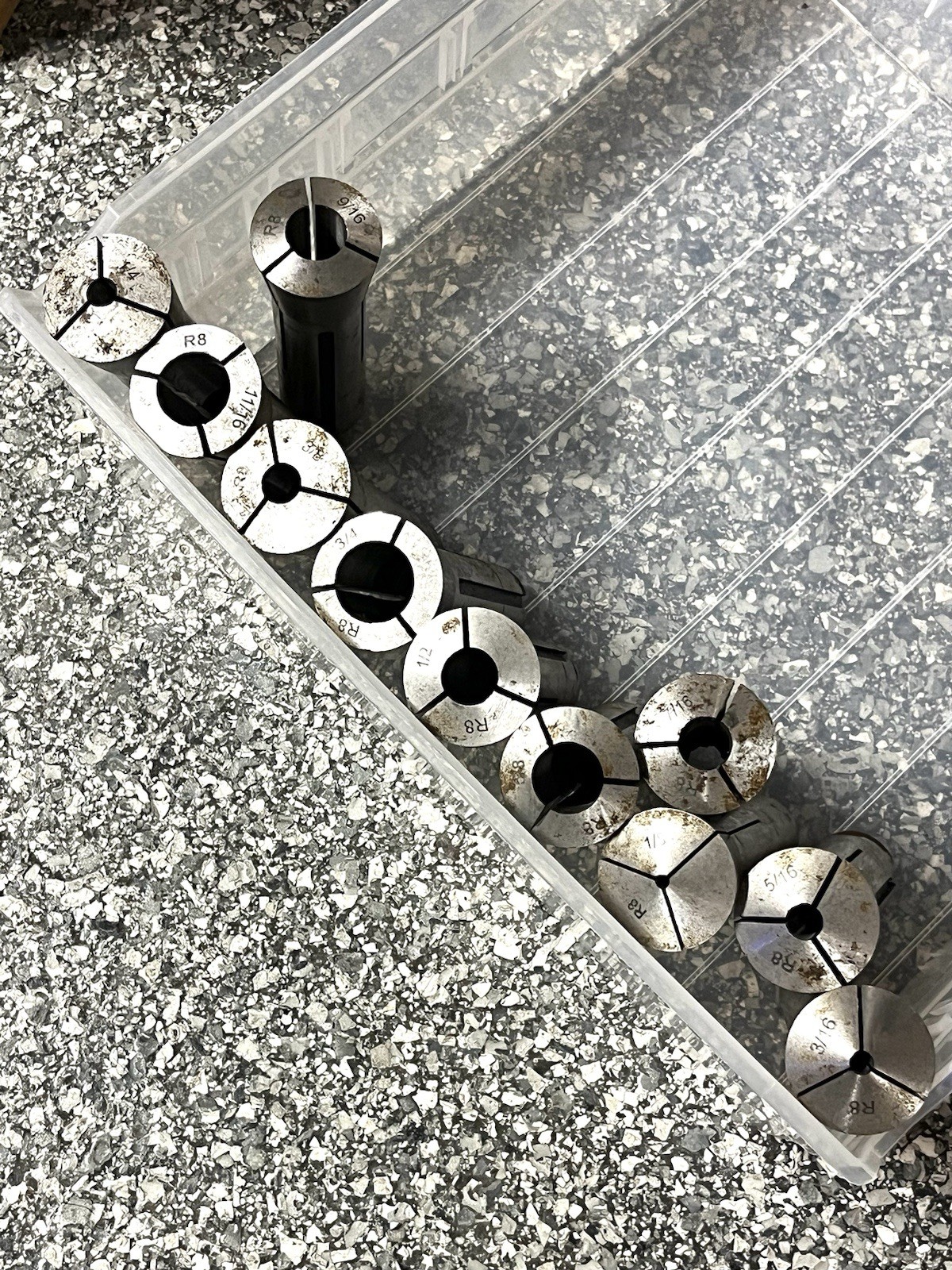 Vintage lot of 11 R8 Collets