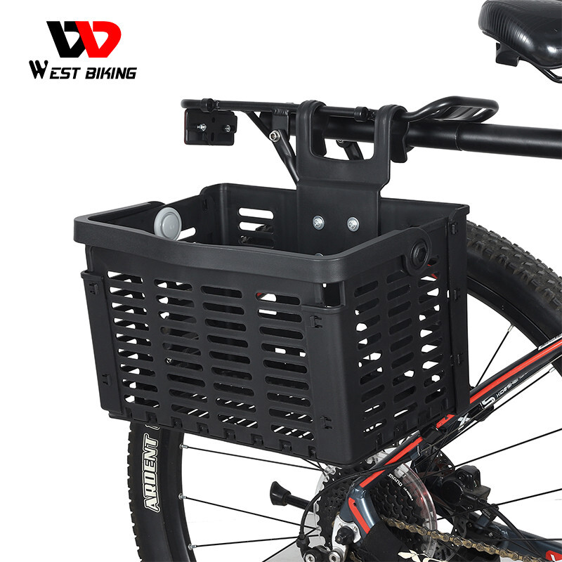 Foldable Bike Front Rear Basket Bicycle Handlebar Rack Pack Carrier Basket Black