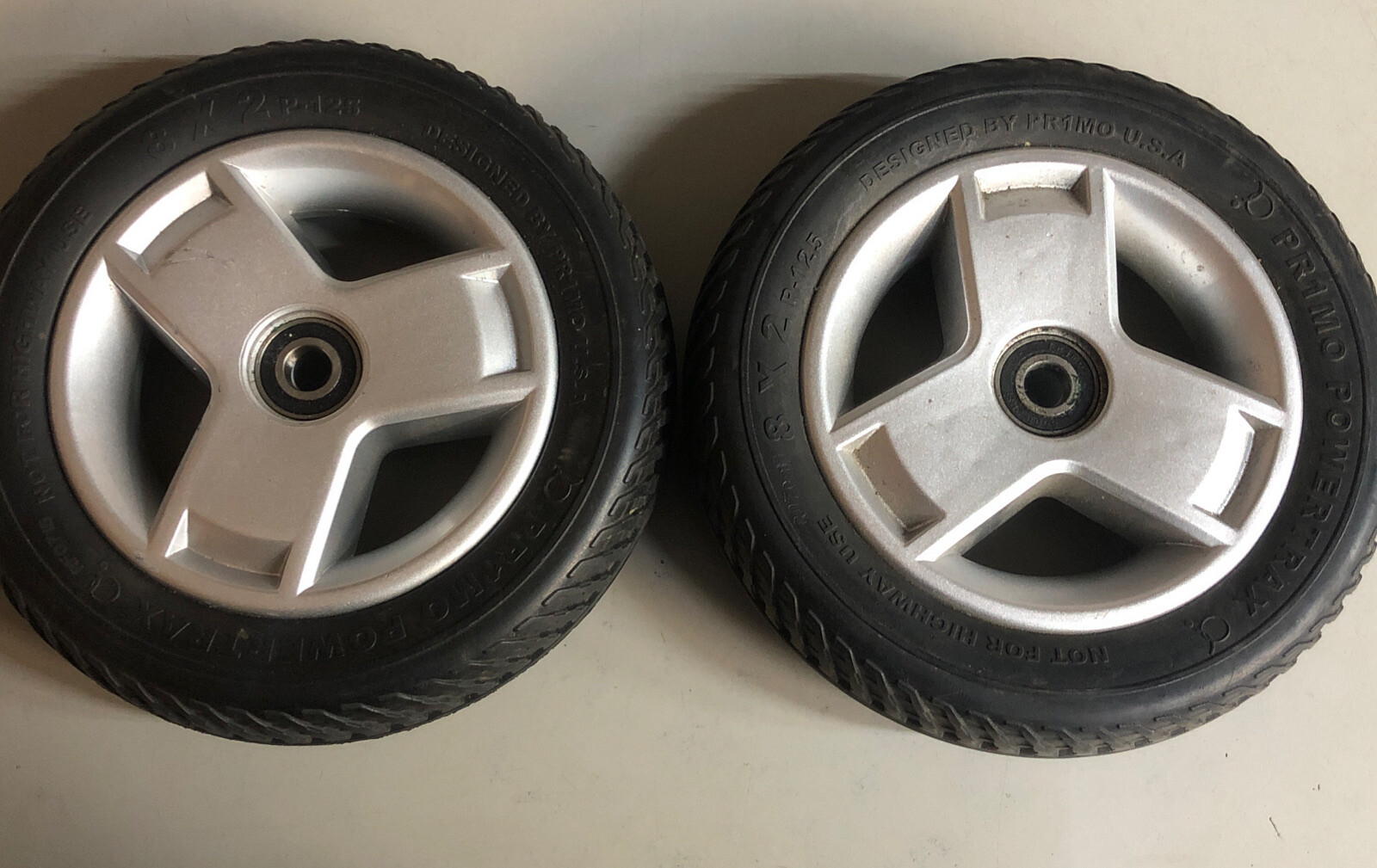 TWO GoGo Front 4 Wheeler Wheel 8x2 P125 tires silver rim black tire sc54 sc54hd