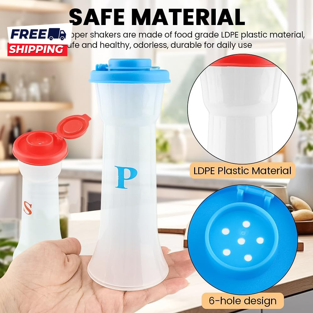 Salt and Pepper Shaker Set Plastic Salt and Pepper Shaker Set with Lids