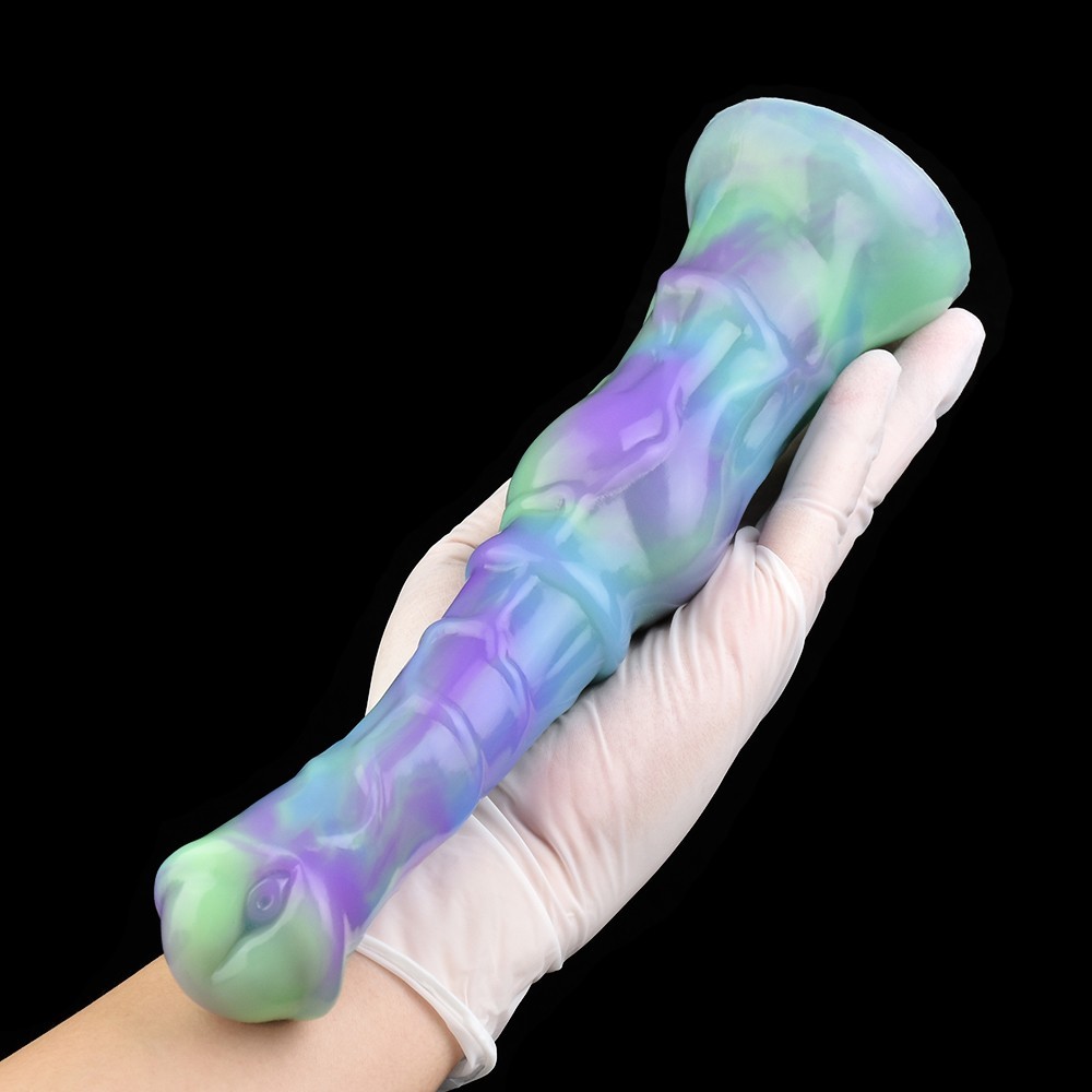 9.8" Slim Fantasy Monster Dildo Soft Silicone Suction Cup G-spot Long Anal Toy