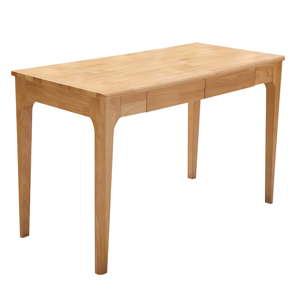 Solid Wood Desk w/ Drawers, Mid-Century Modern Home Office Desk, Study Bedroom