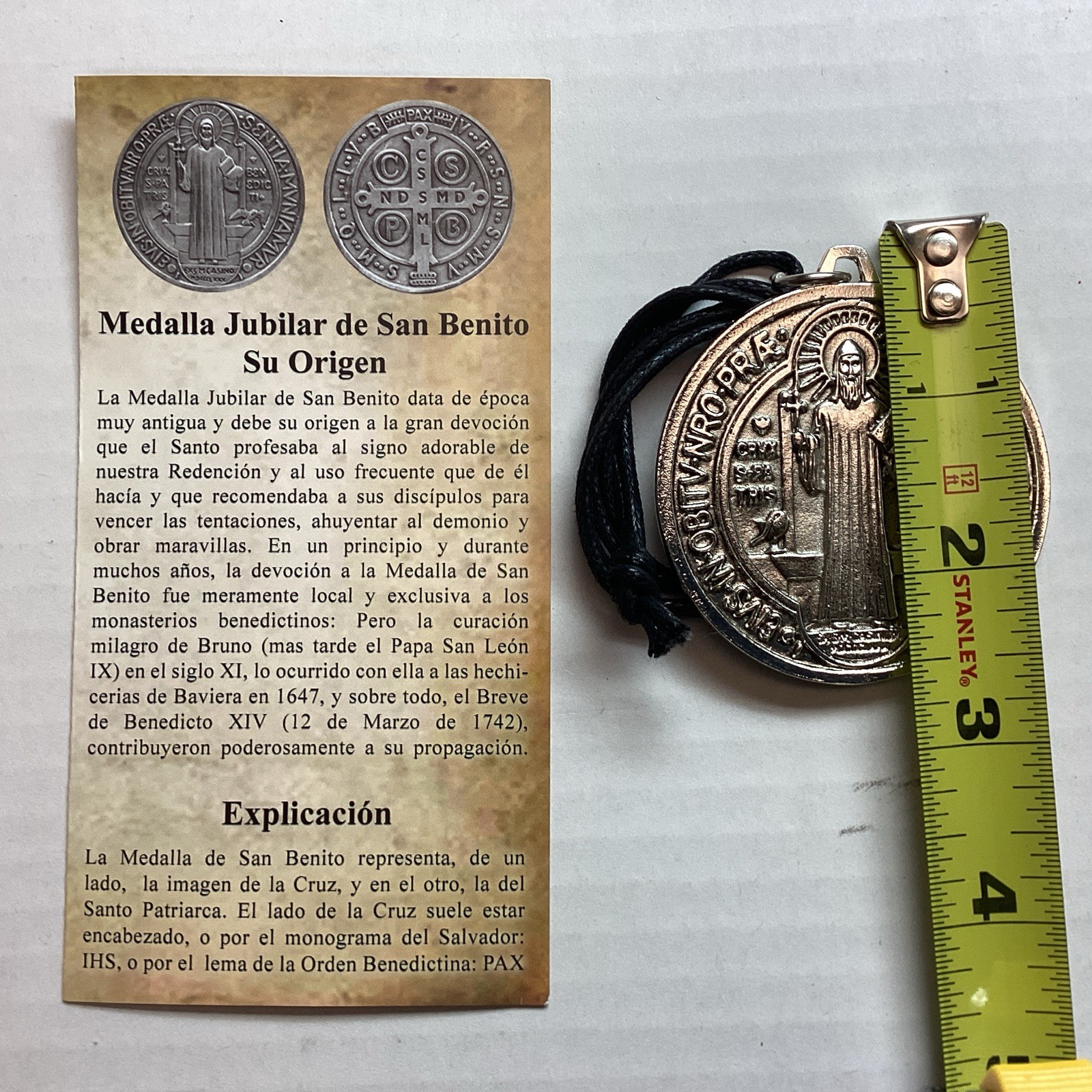 Medal St Benedict 2” Protection Exorcism Holy FavorCard Medalla S Benito Oración