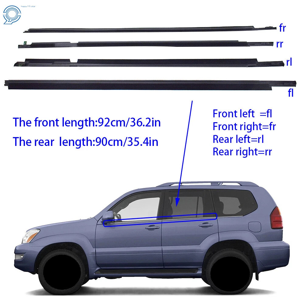 Weatherstrip Rubber Window Belt Moulding For LEXUS GX470 2003-2009 75722-60080
