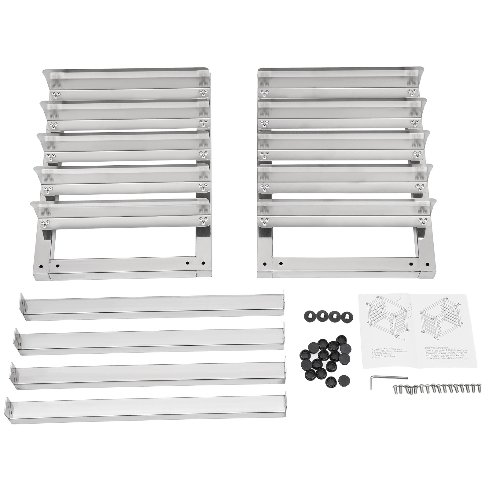 5-tier Kitchen Pan Rack Stainless Steel Baking Tray Rack Tabletop Bakery Rack