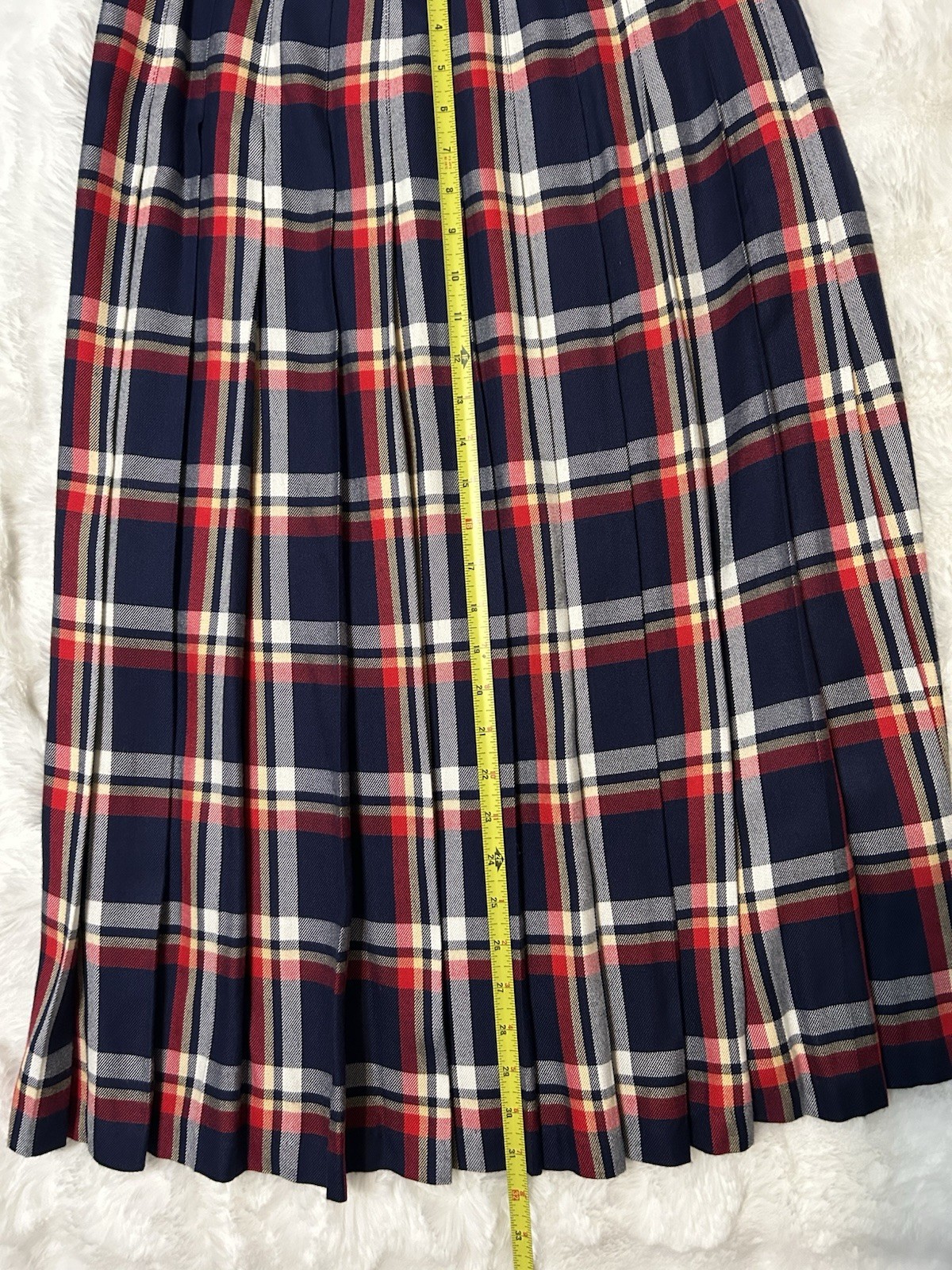 Vtg Pendleton Plaid Pleated Skirt Womens 10 USA Schoolgirl Preppy Classic