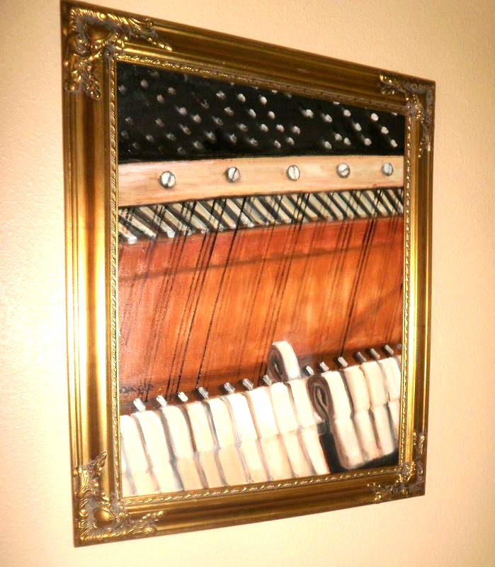 Piano Oil Painting Original 16x20 Pianist Musician Music Hammers & Strings