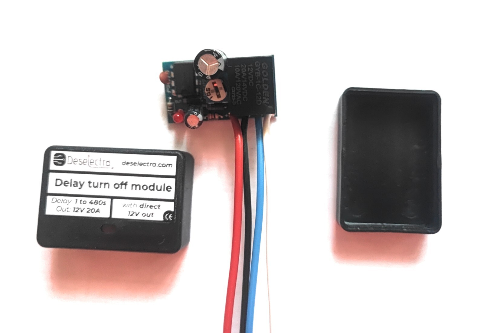 Car direct 12V out car timer switch time relay 1-480 sec kit delay off box 20A