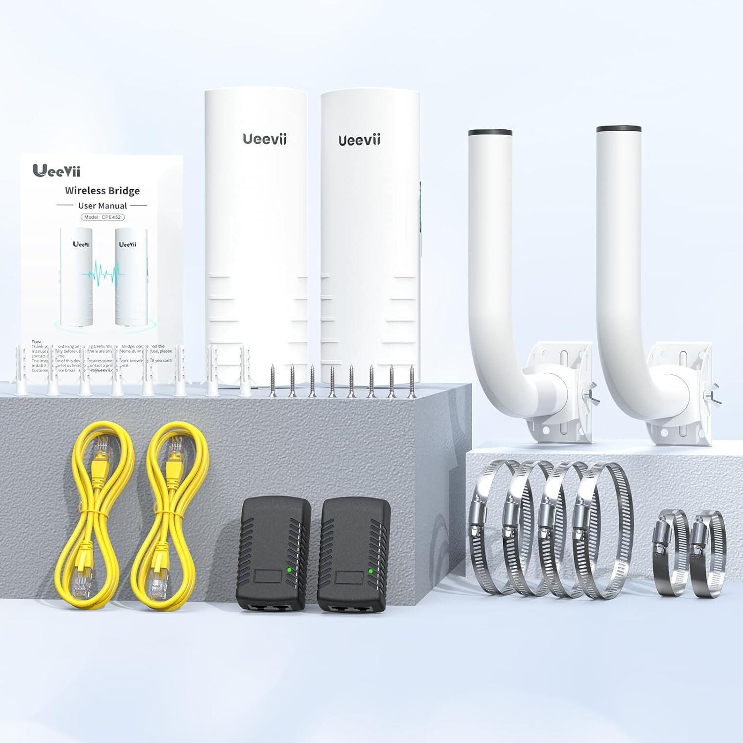 Wireless Bridge UeeVii Point to Point Starlink WiFi Extender Signal Booster 14dB