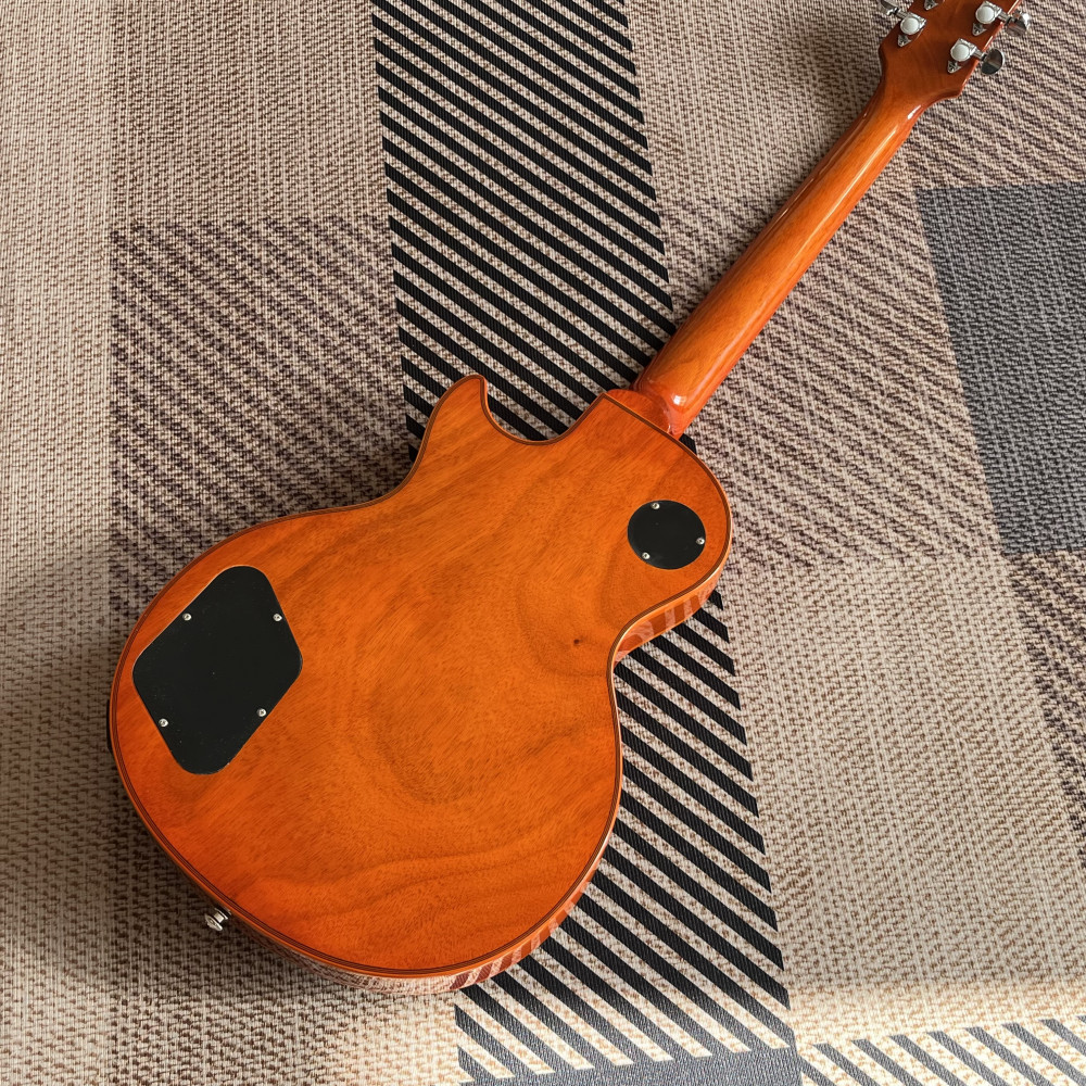 Custom Shop Gray Electric Guitar orange logo and binding in stock free shipping