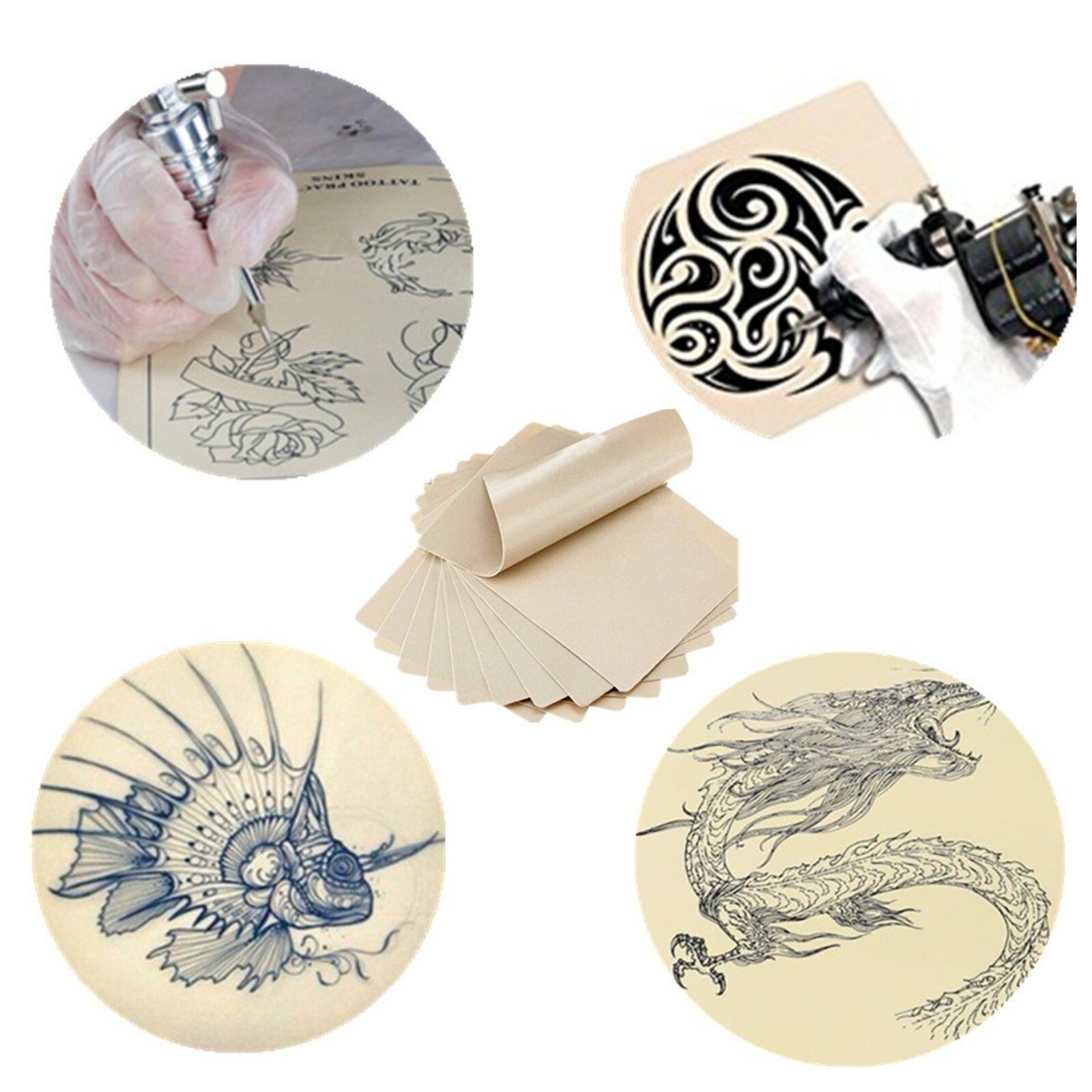 5/10/25/50/100Pcs 8x6" Tattoo Practice Skin for Needle Machine Supply