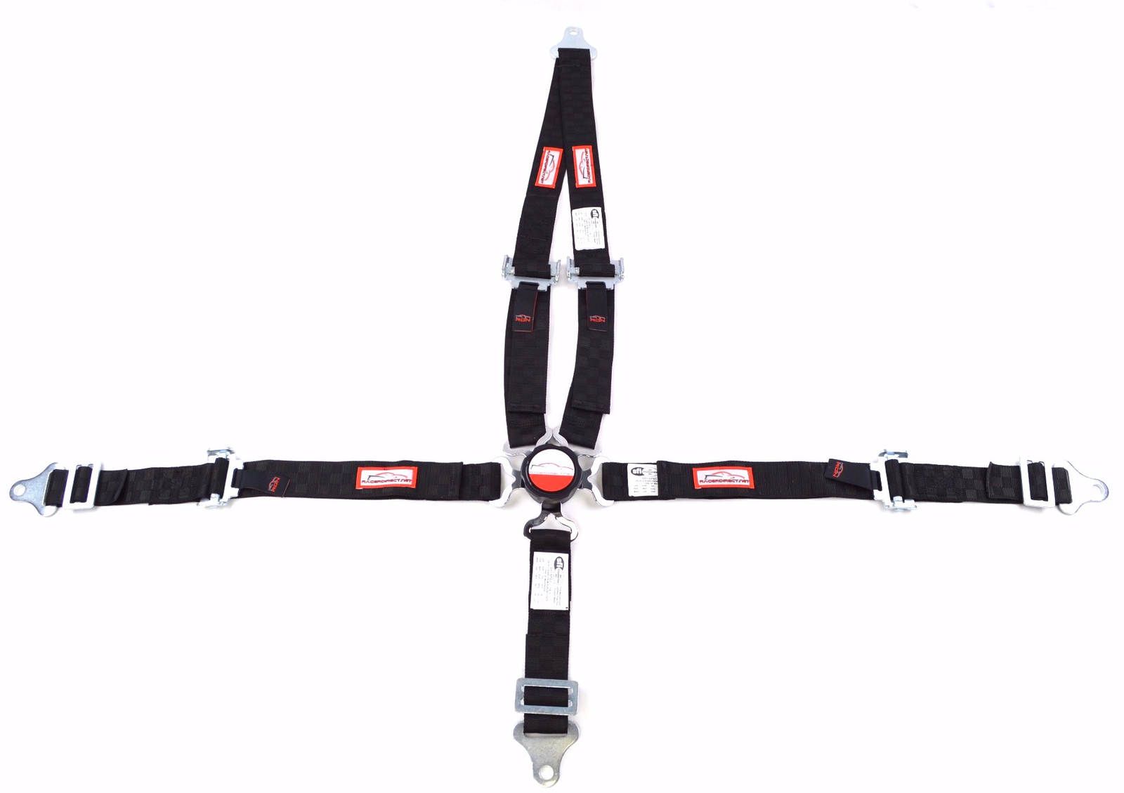 QUARTER MIDGET HARNESS 5 PT CAM LOCK 2" SFI 16.1 UNIVERSAL V PULL UP BLACK CHECK