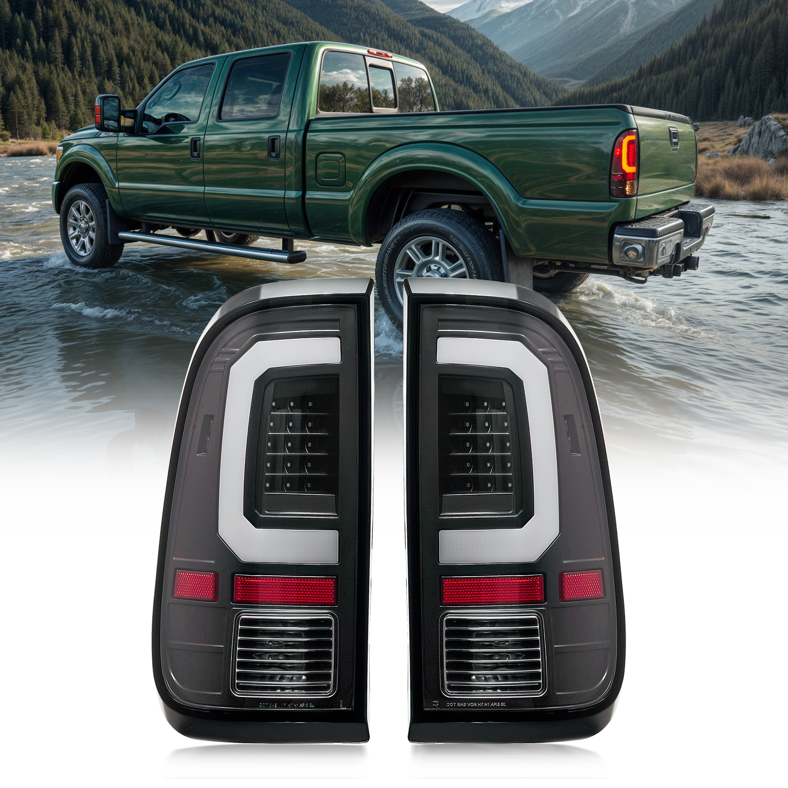 LED Tail Lights for 2008-2016 Ford F250 F350 F450 F550 Super Duty SD Brake Lamps