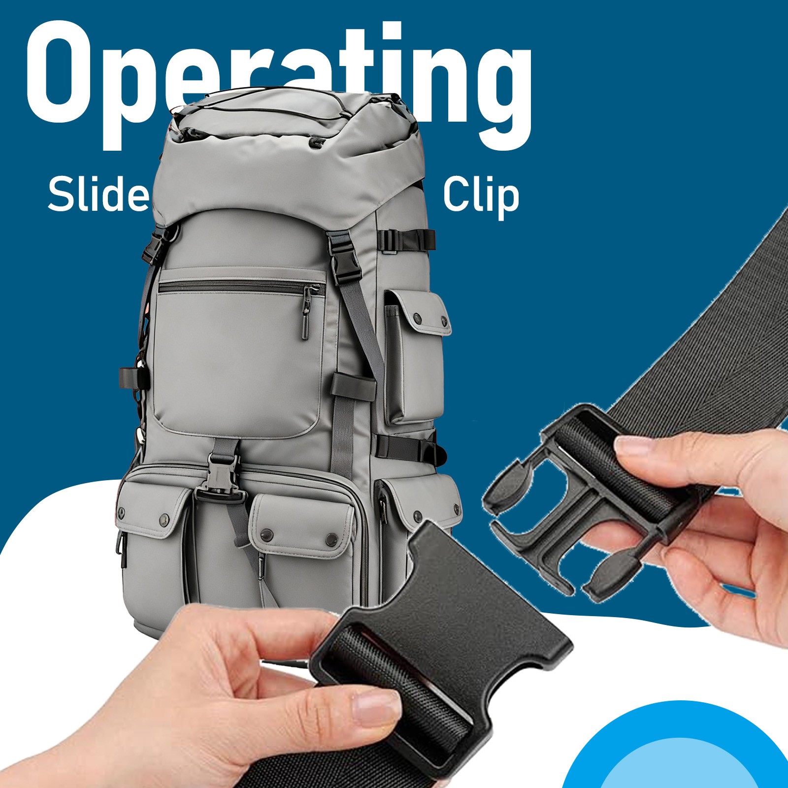 6Set Buckles for Nylon Webbing Straps 2", Quick Side Release Plastic Buckles Cli