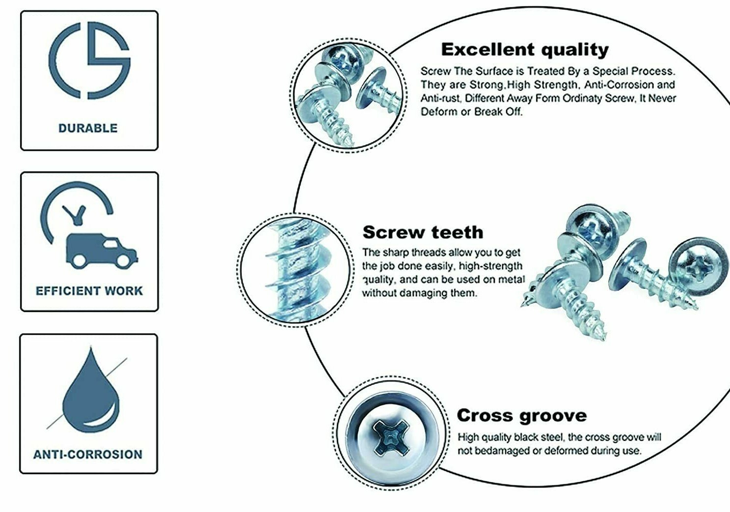 Modified Truss Head Phillips Self piercing sharp point screws #8 x 1/2"- 3" Zinc