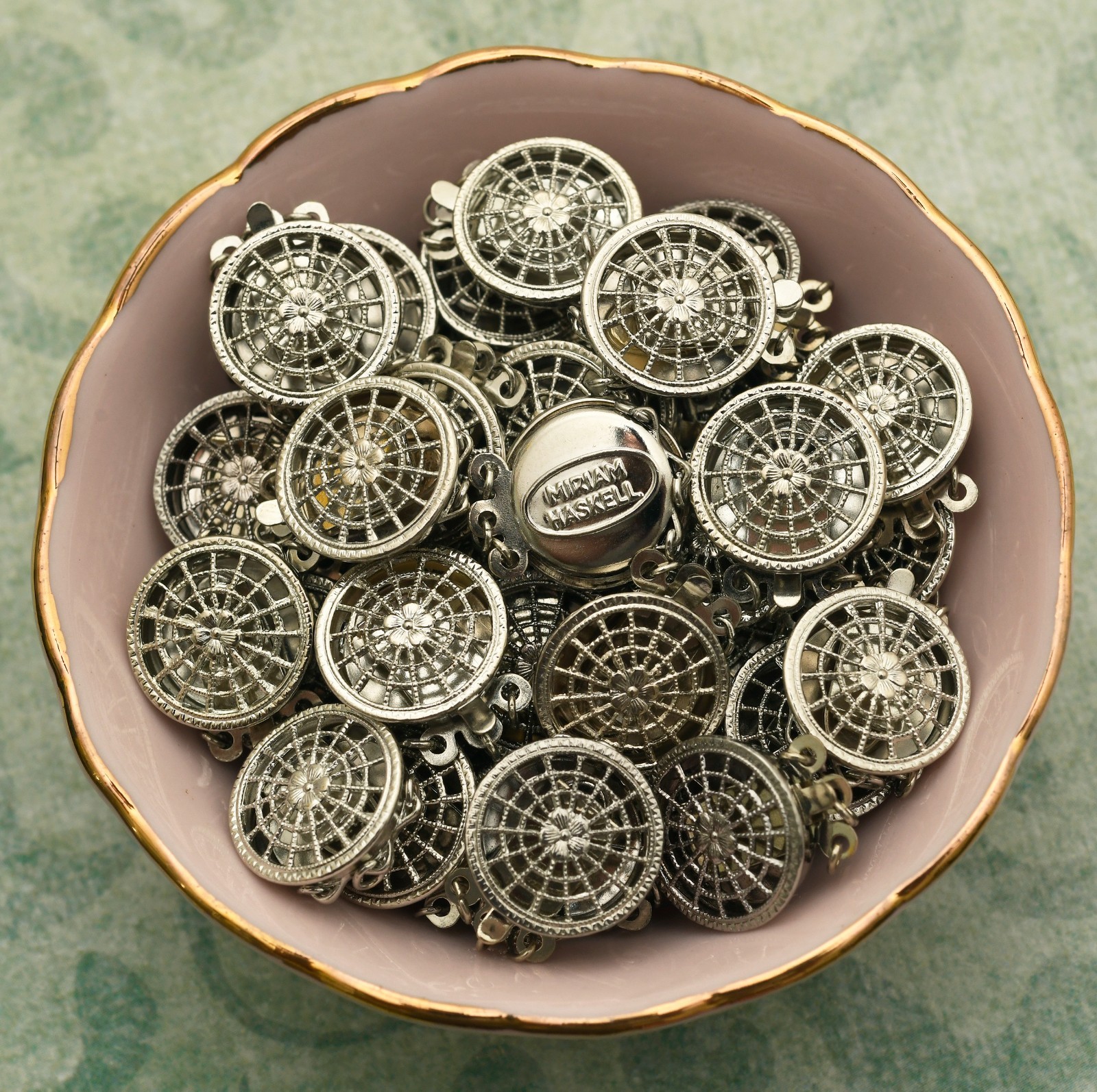 Vintage SIGNED Miriam Haskell Bracelet Necklace Clasp Jewelry Making Repair Part