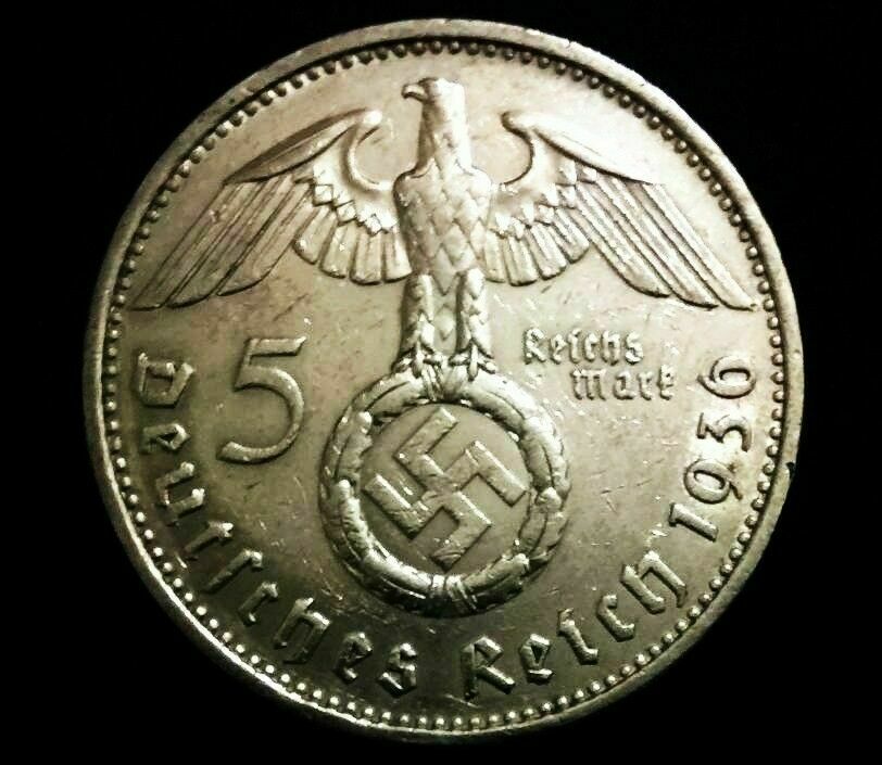 Rare WWII German 5 Reichsmark SILVER Coin with EAGLE - Historical Artifact