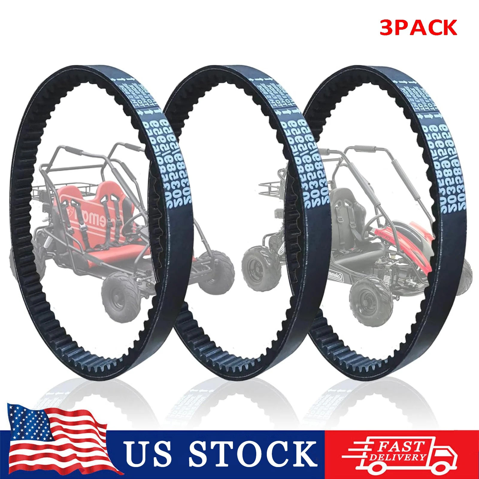3Pcs Replacement for Go Kart Drive Belt 725 For 30 Series Torque Converter Belts