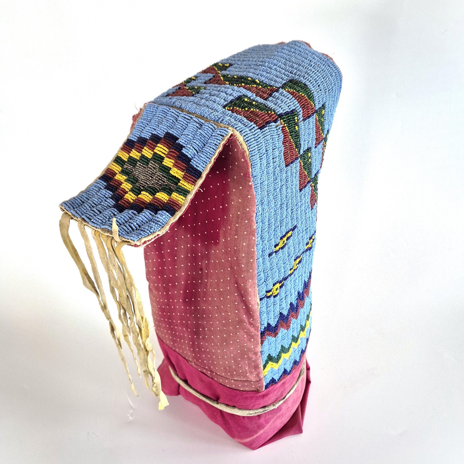 Antique Sioux (Dakota/ Lakota) Beaded Soft Baby Carrier/ Cradle, circa 1880.