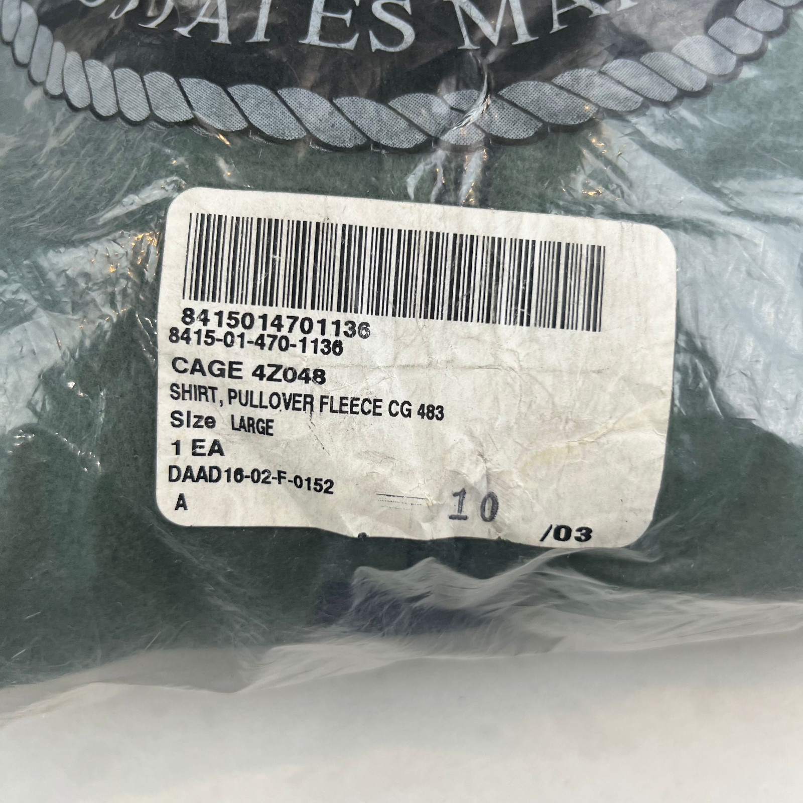 NEW USMC Olive Drab Green pullover Polartec 100 fleece jacket size Large