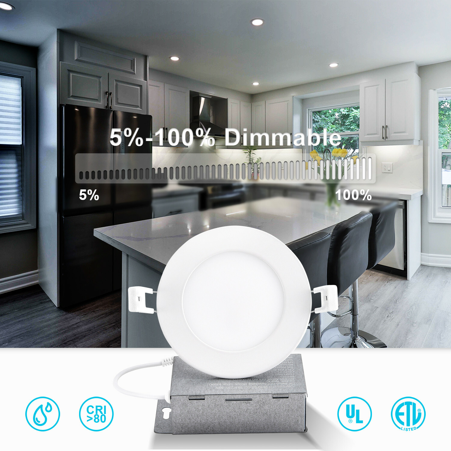 30 Pack 6 Inch 12W 5CCT LED Recessed Ceiling Down Light W/Junction Box Dimmable