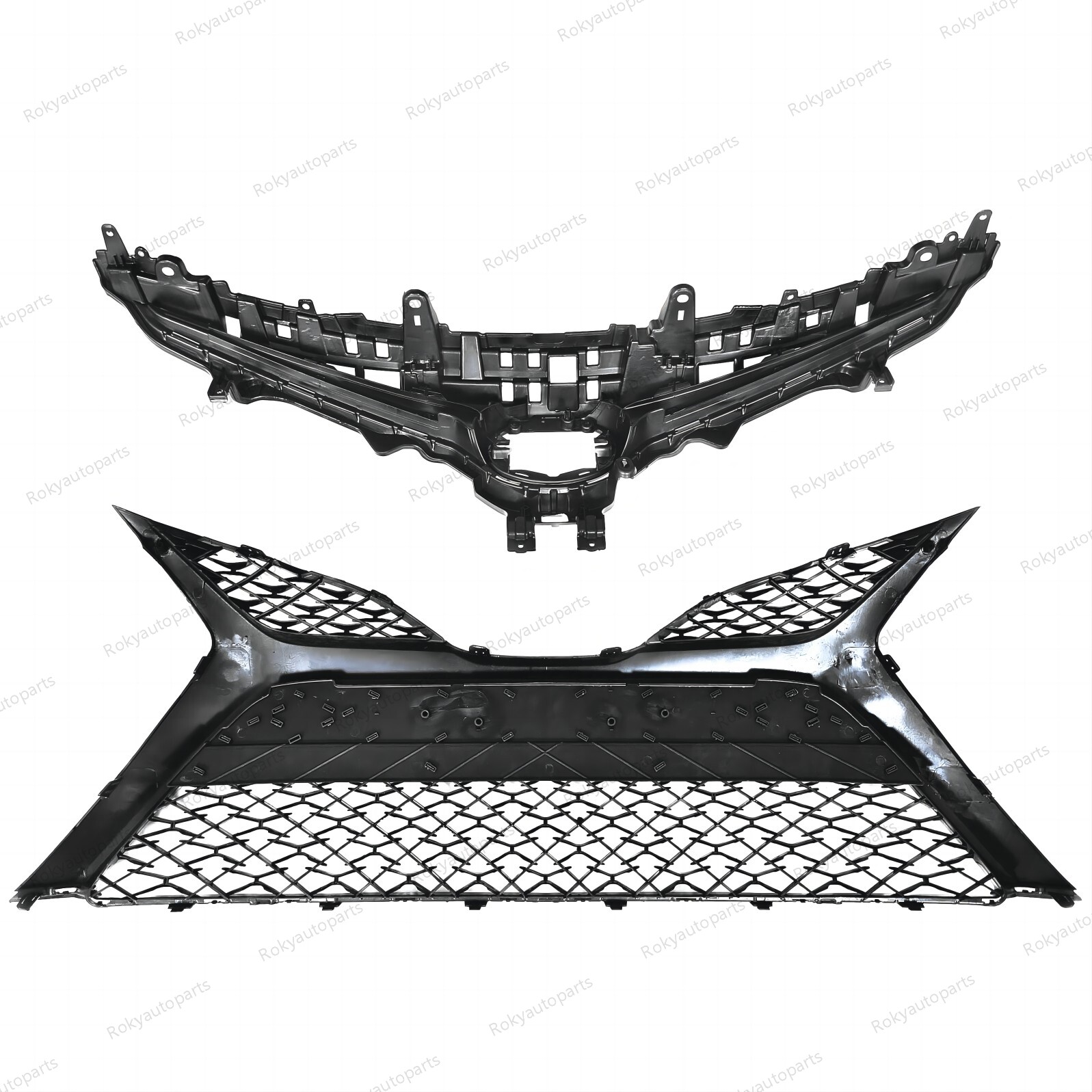 For Camry SE 2018-2020 Front Bumper Upper Lower Grille Mesh Molding Trim + Cover