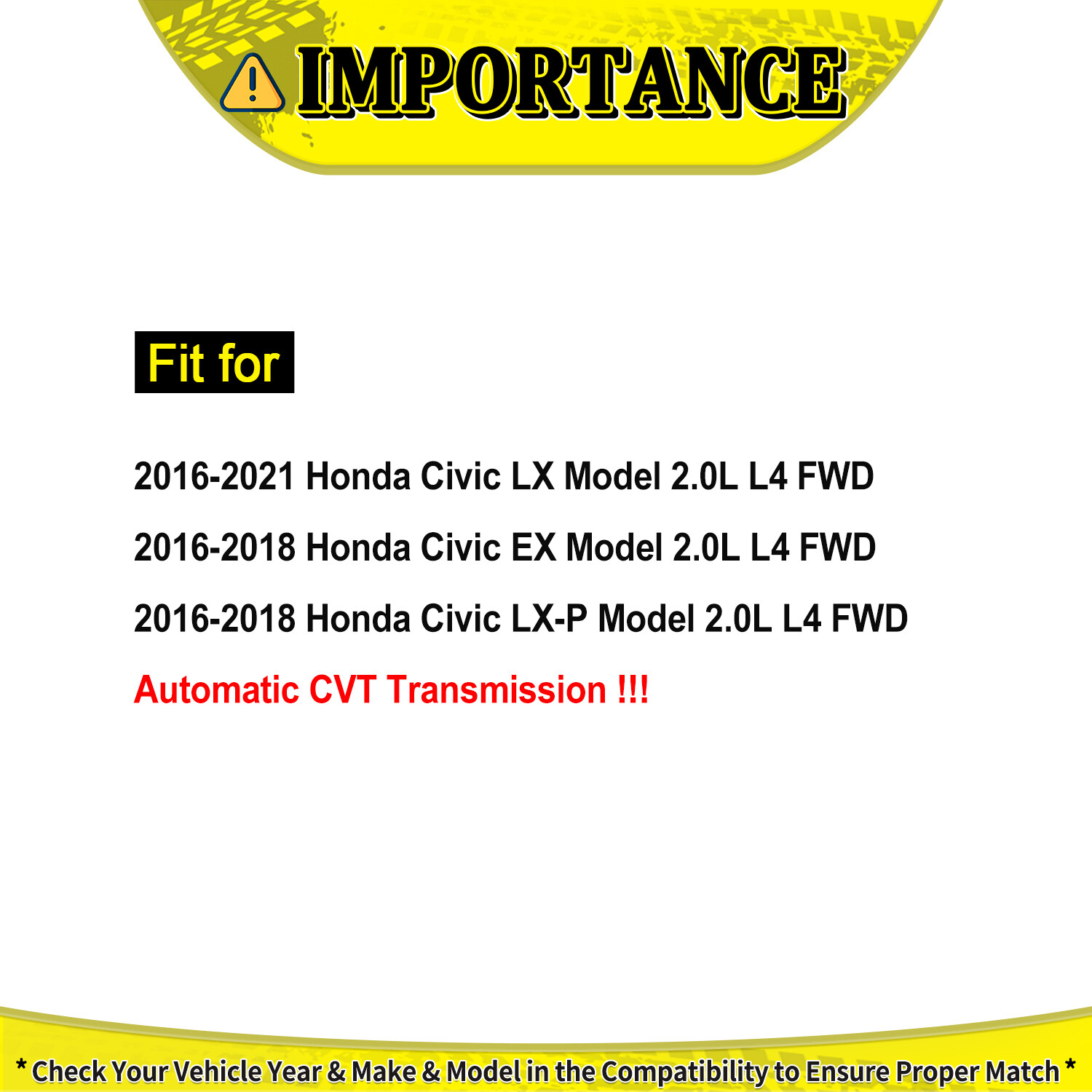 Front Pair CV Axle Joint Shaft Assembly for Honda Civic Auto CVT Trans 2016-2021