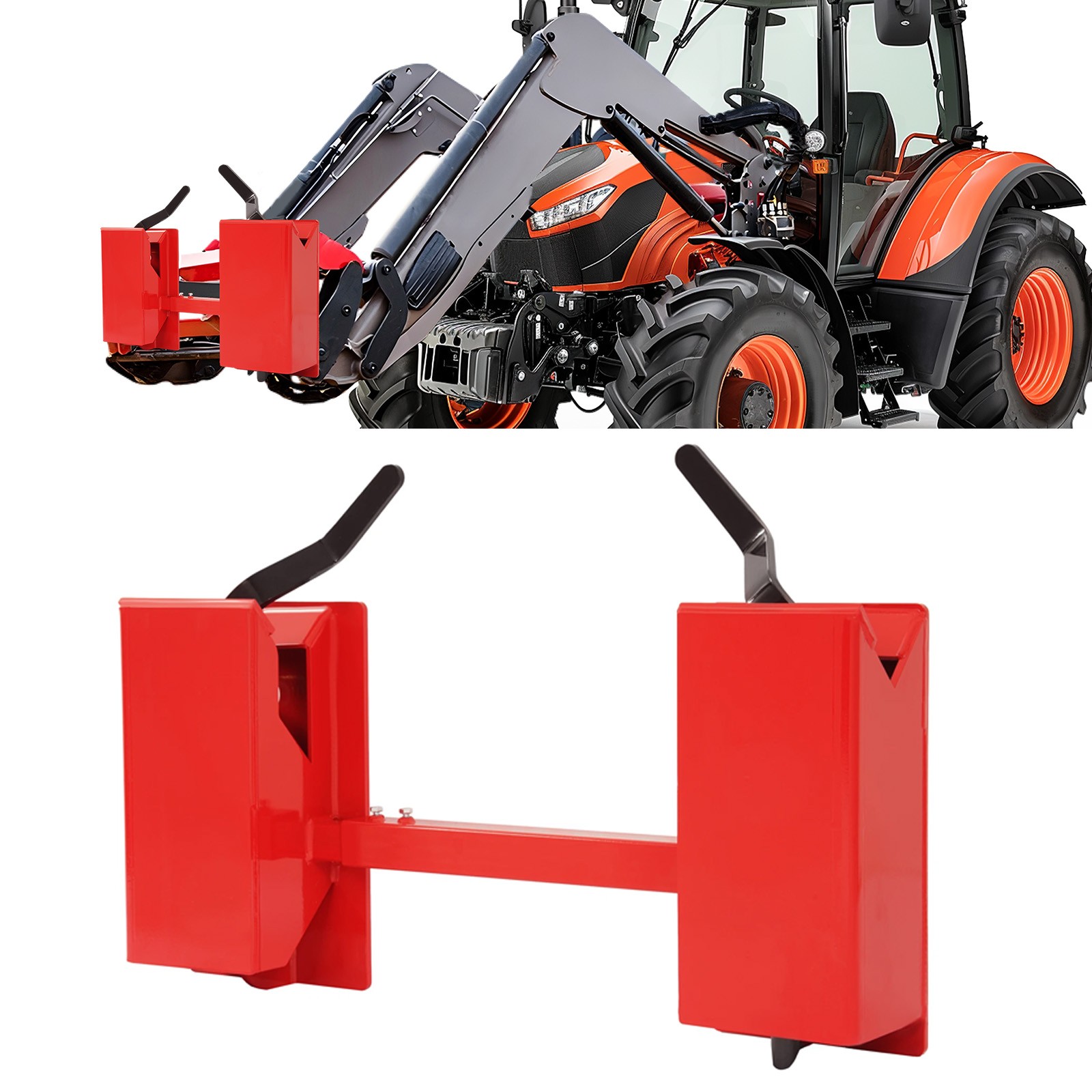 4000lb Skid Steer Quick Tach Conversion Adapter Attach w/ Adjustable Cross Brace