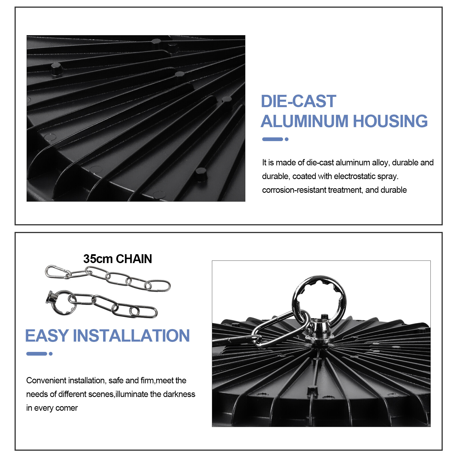 500W Super Bright Warehouse LED UFO High Bay Lights Factory Shop GYM Light Lamp