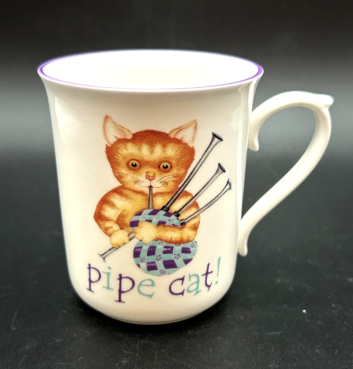 Hamilton & Inches Edinburgh 3-Pc Bone China Children's Dining Set ~ Bagpiper Cat