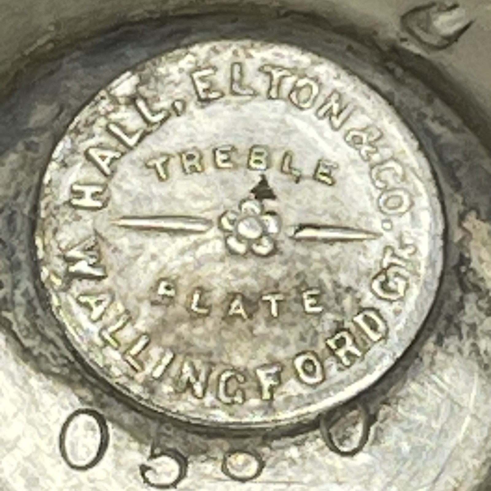 Antique 1800s Hall Elton Cruet Set Condiment Caddy Victorian Era Etched Glass