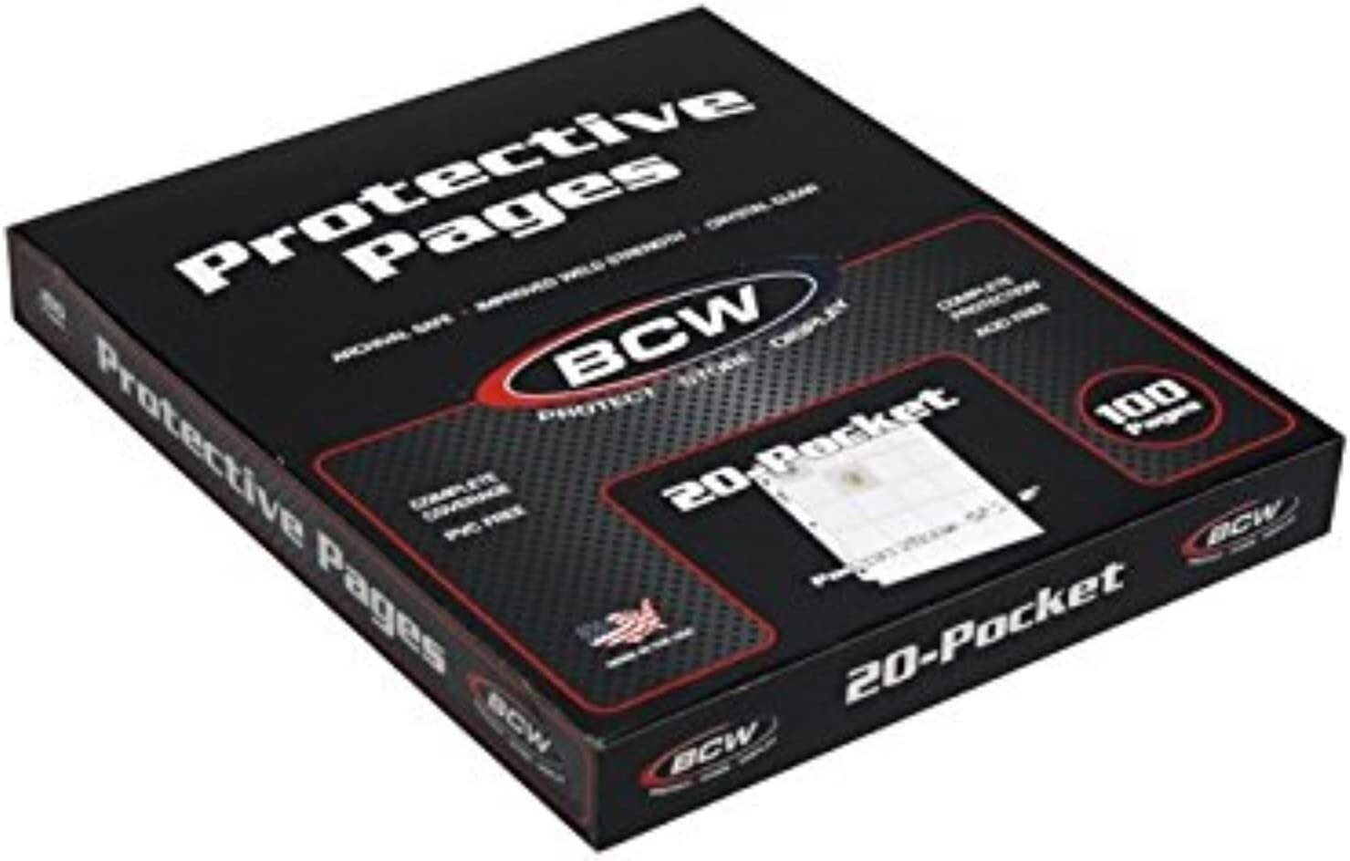 2x2 Coin Pages Box Of 100 20 Pockets Album Binder Sheets Clear Acid Free By BCW