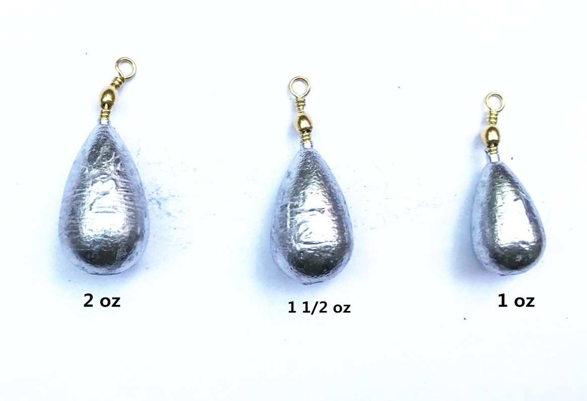 Bass Casting Sinker Fishing Sinkers - Assorted Weights Select - 10 per pack