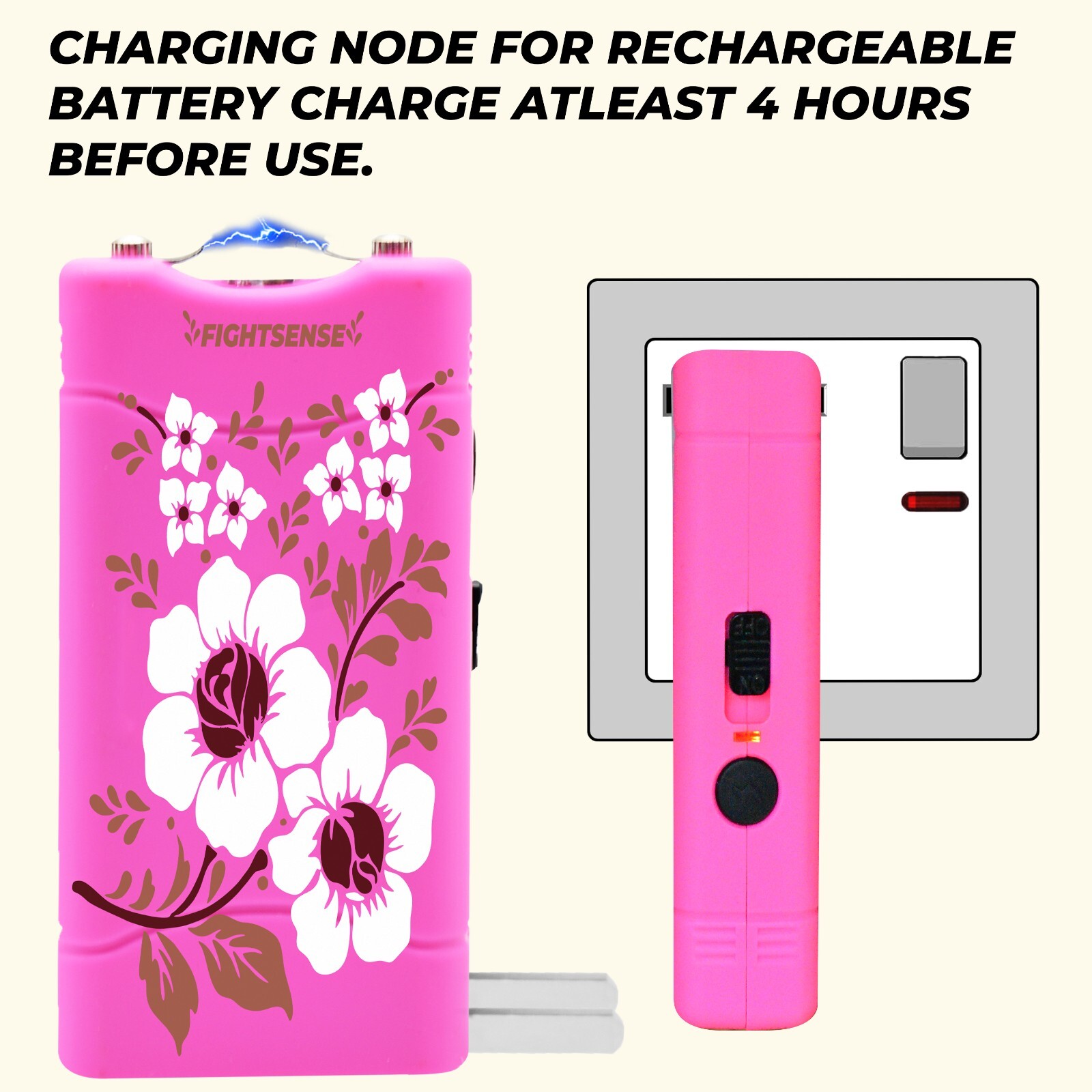 FIGHTSENSE Mini Stun Gun 10 Mil Volts With Led Light Extremely Powerful Camo P