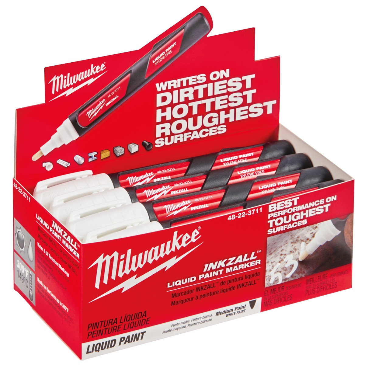 Milwaukee 48-22-3711 INKZALL White Paint Marker