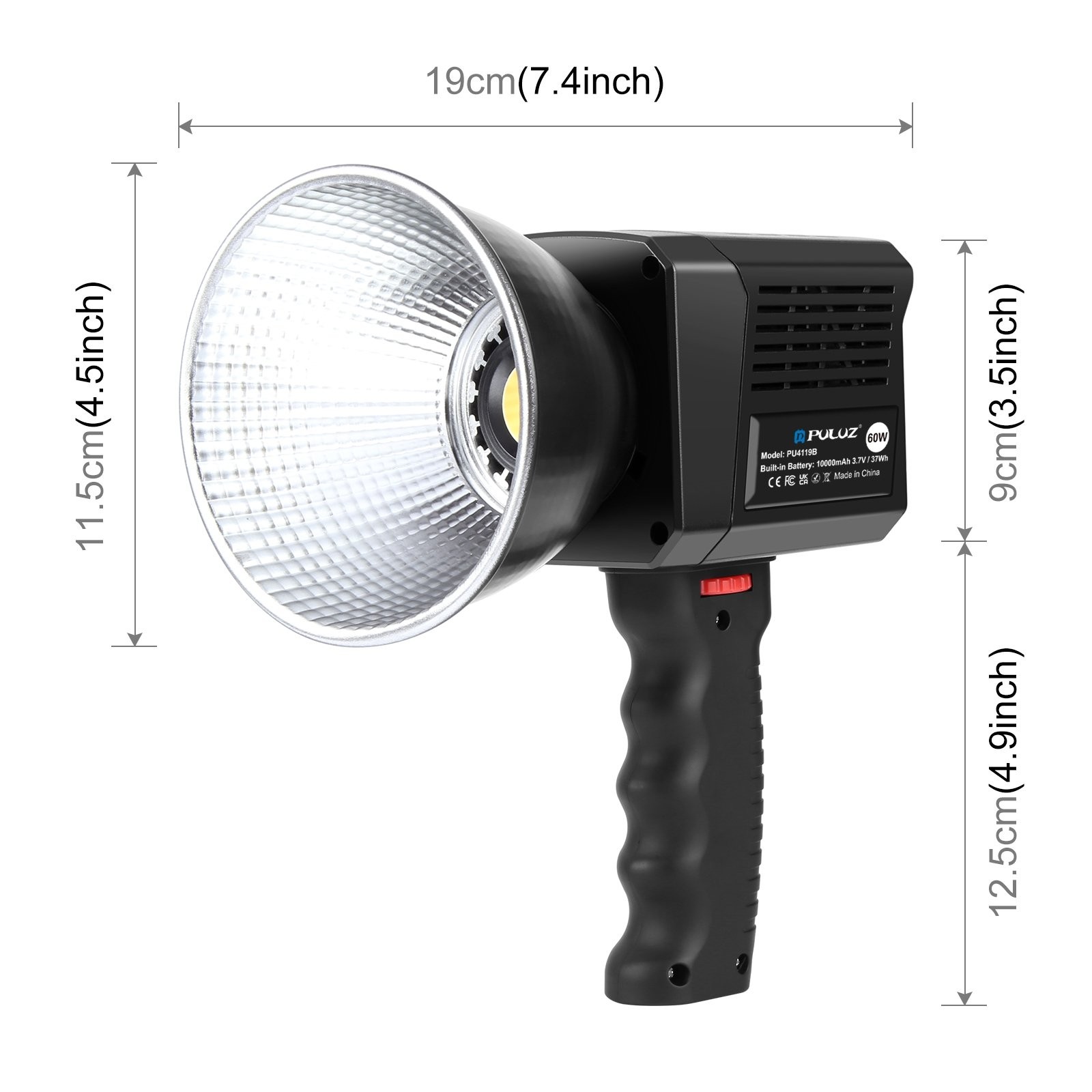 Rechargeable 60W 2500K-6500K Dual Color Handle Studio Video Light LED Fill Light