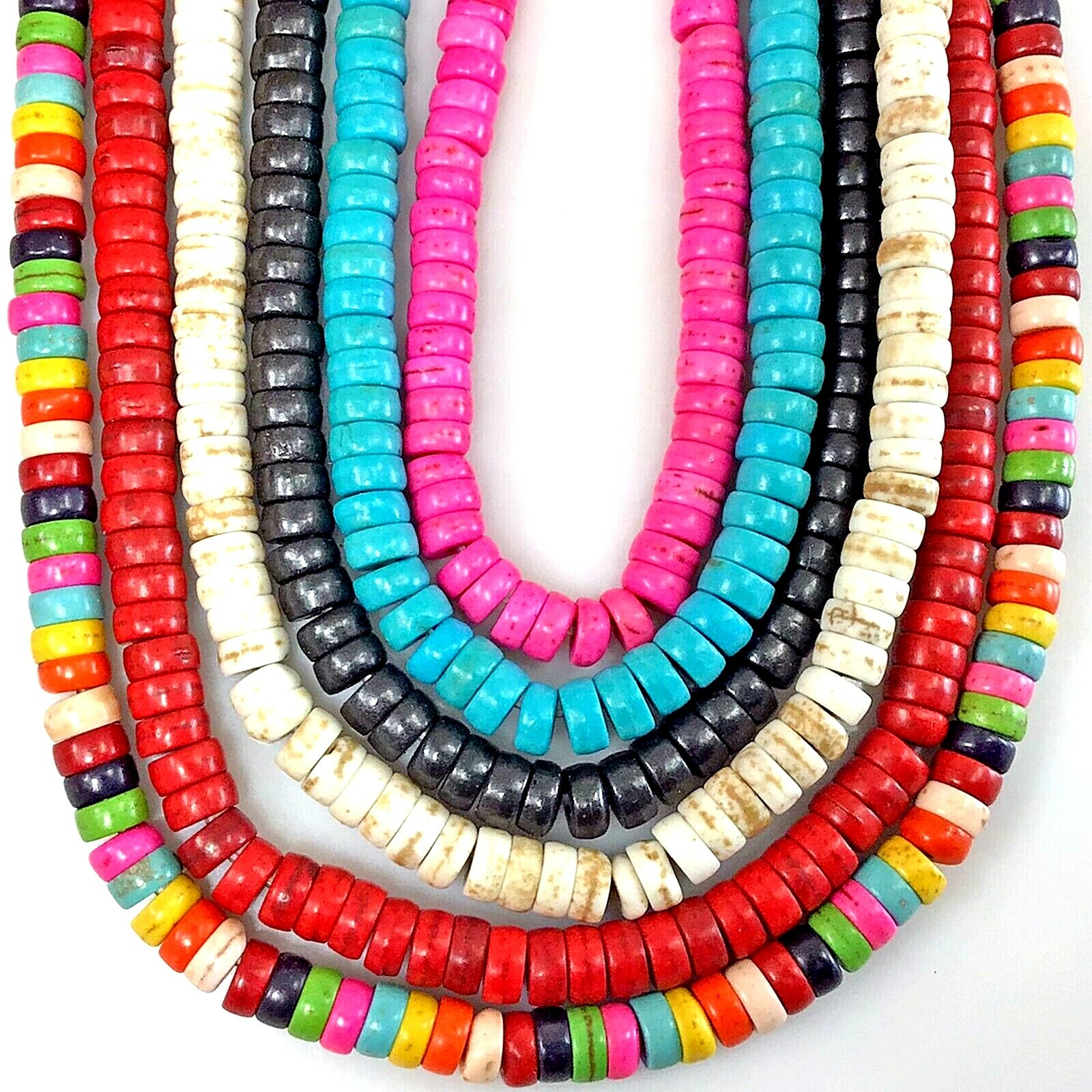 Gemstone Howlite Magnesite Turquoise Heishi Beads 15" Jewelry 4mm 6mm 8 10 12mm