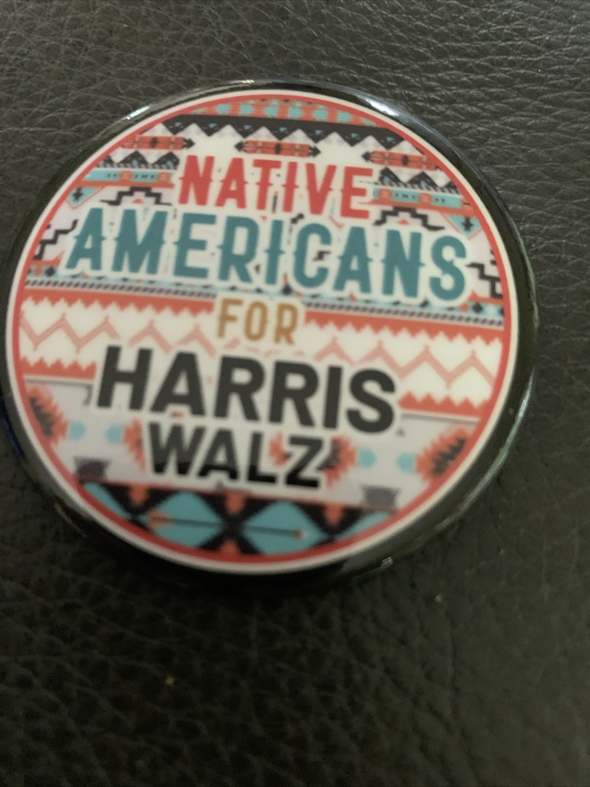 2024 Native Americans For Harris Walz Presidential Campaign Pin Button