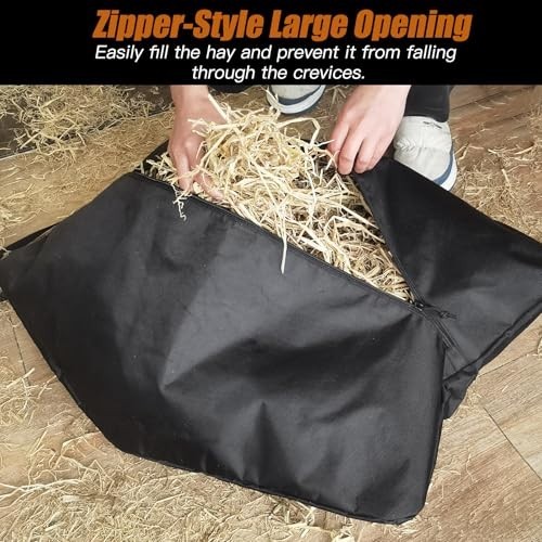 Ultra-Slow Feed Hay Bag for Horses, Goats & Cows - Durable 1680D Oxford Cloth, E
