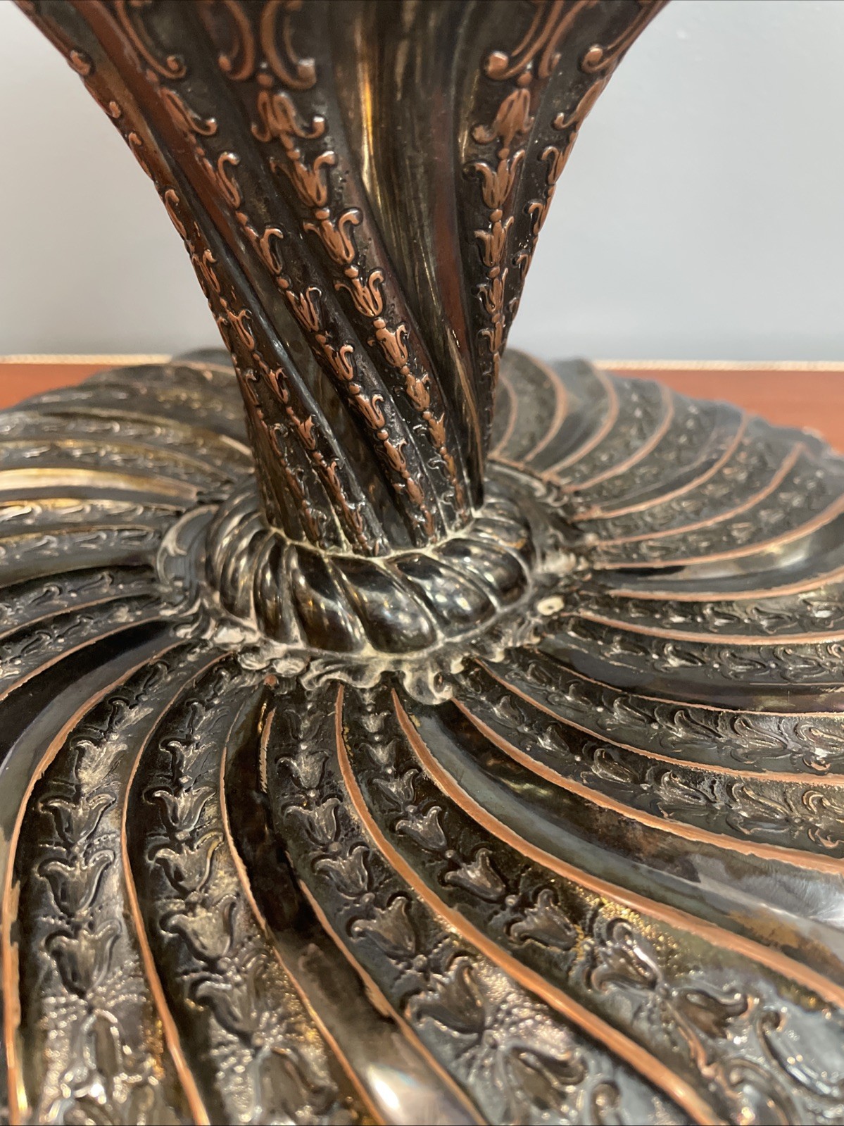 Antique German Silver Rococo Baroque Renaissance Green Man Face Charger Tray