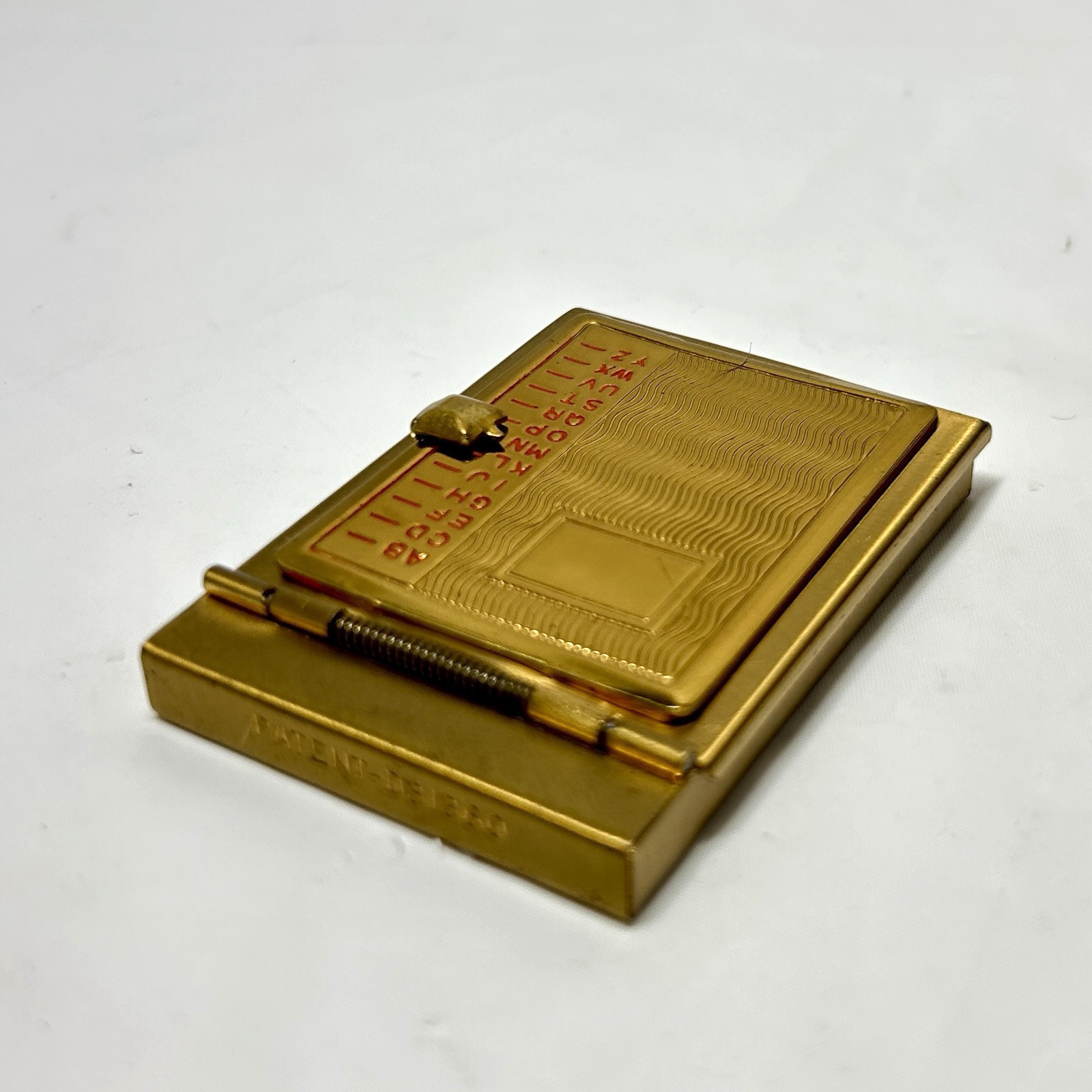 Vintage Mini Flip Up Pocket Rolodex Address Phone Book Brass Gold Tone