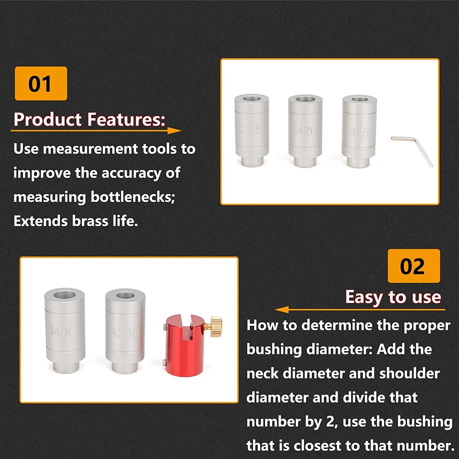 Body with 5 Bushing Set Lock N Load Headspace Gauge Kit with Comparator Base