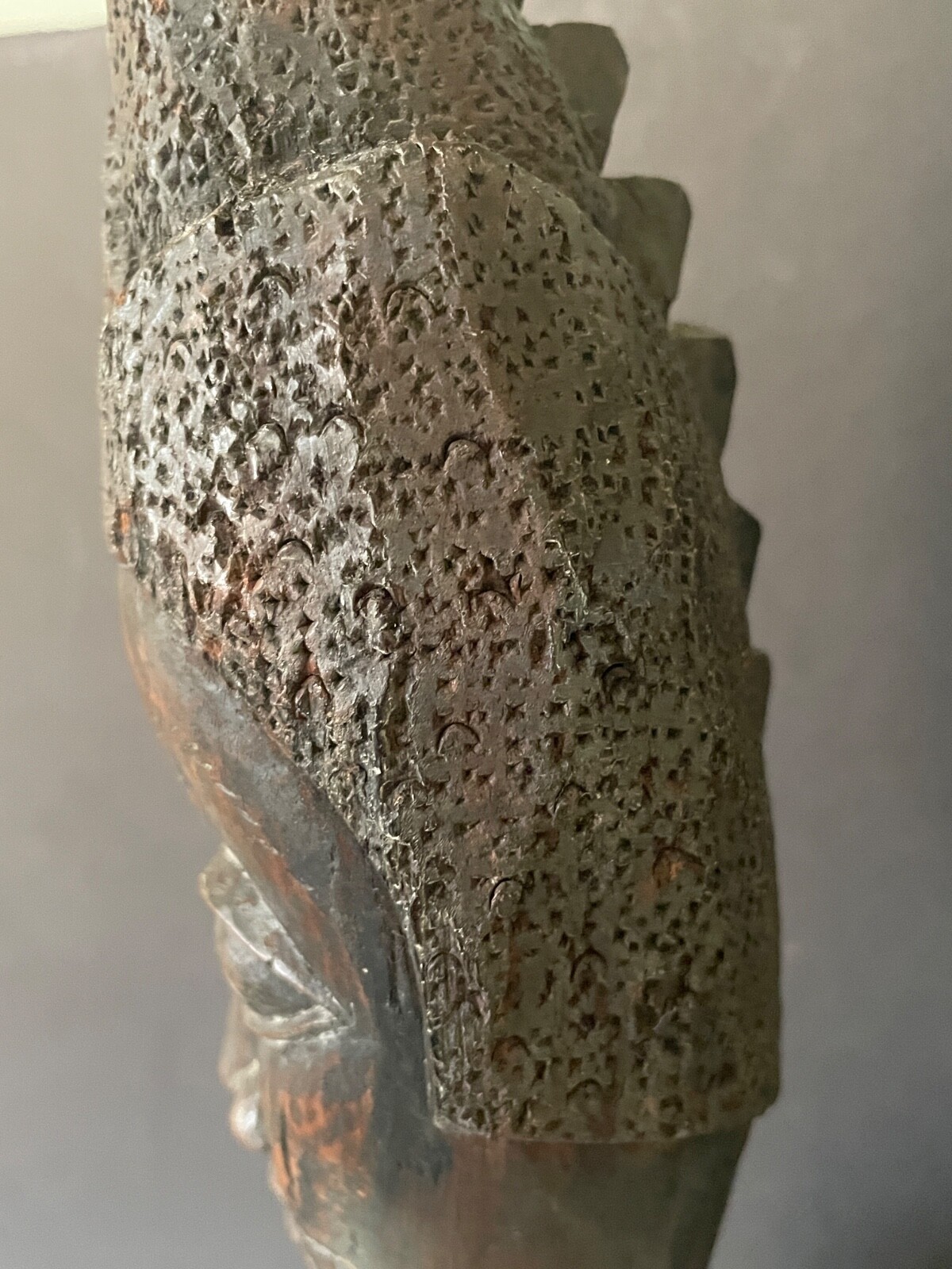 African Nigerian Yoruba large hand carved wood female woman figurine statue 19"